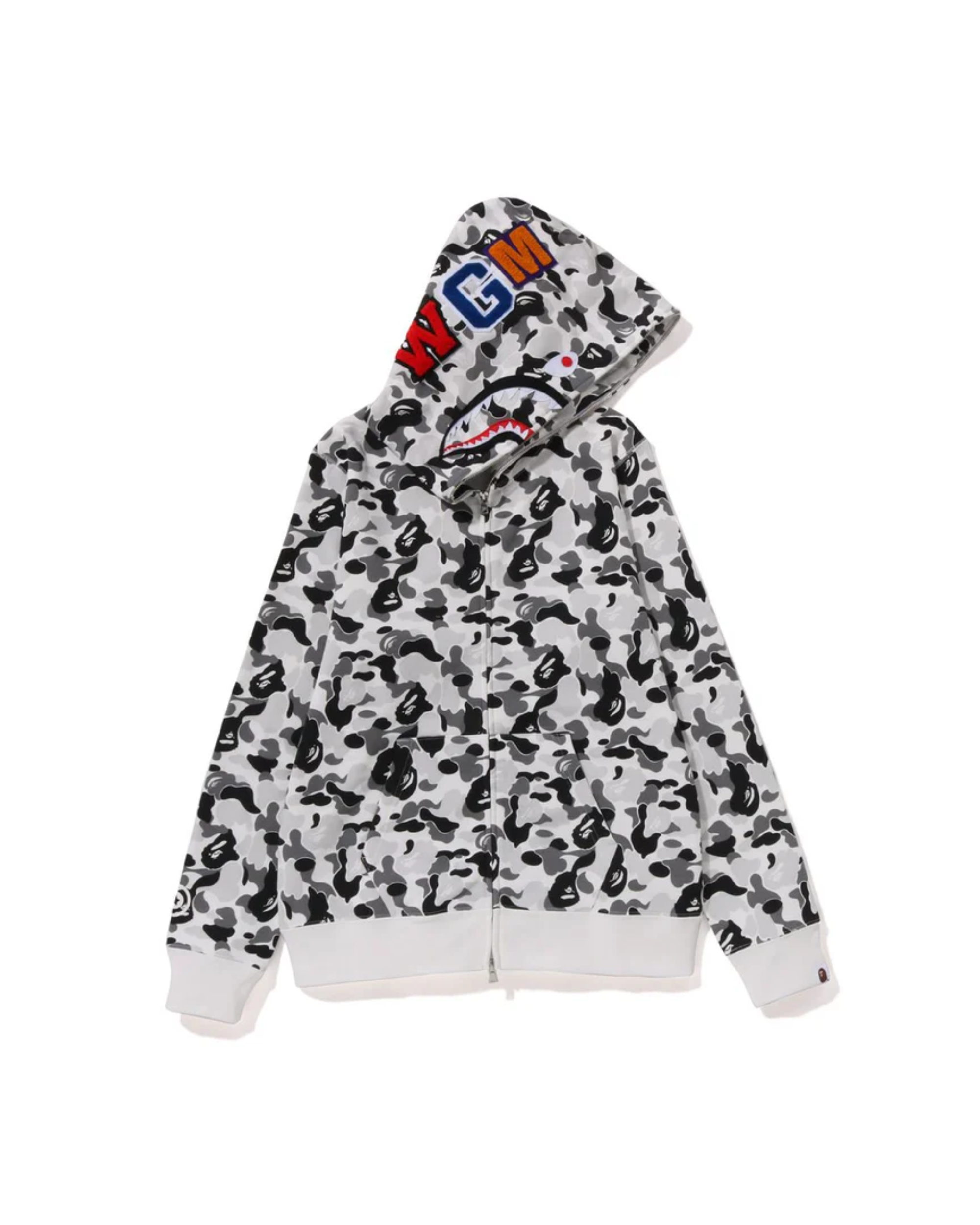 BAPE ABC Camo Shark Full Zip Hoodie Grey | STREET BILL