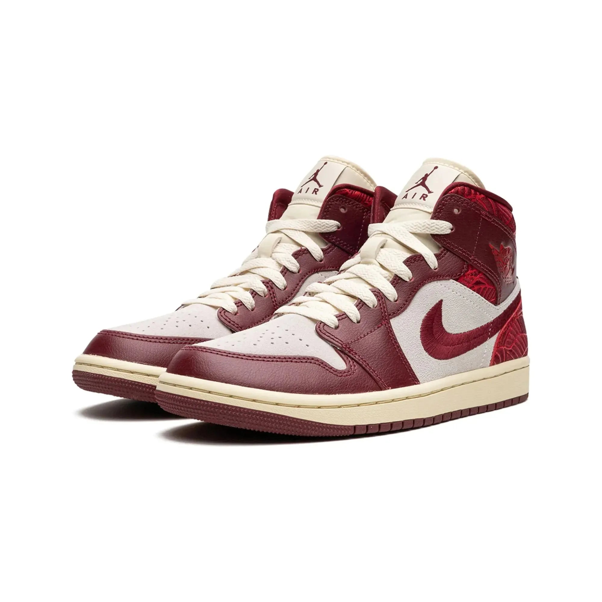 Nike Air Jordan 1 Mid Tiki "Leaf Team Red" - street-bill.dk