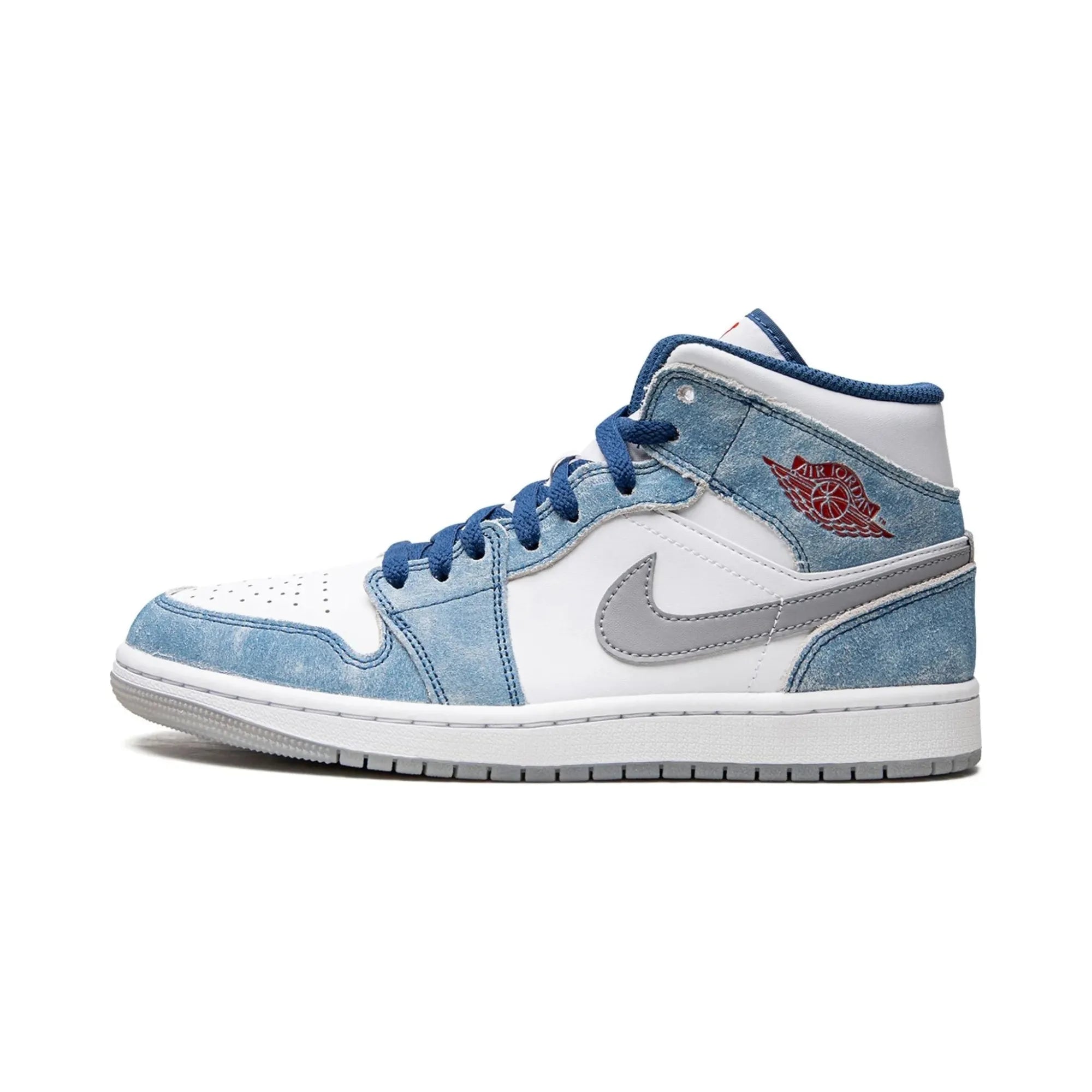 Nike Air Jordan 1 Mid "French Blue Fire Red" - street-bill.dk