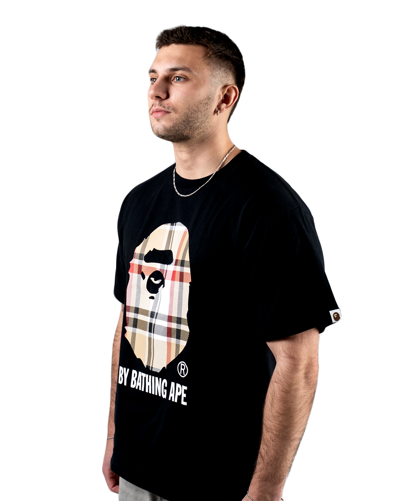 Bape Big Head Plaid T-shirt "Black"