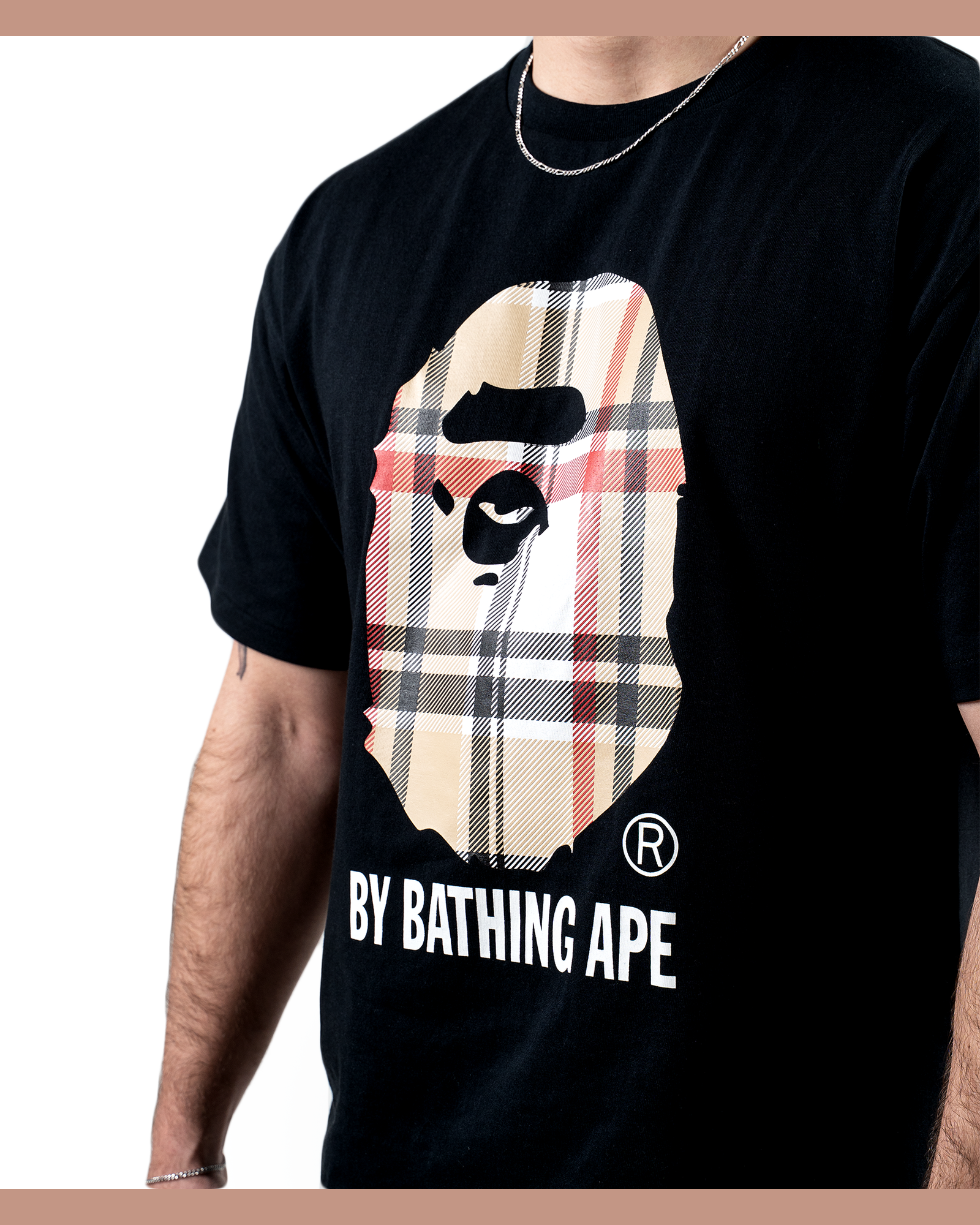 Bape Big Head Plaid T-shirt "Black"