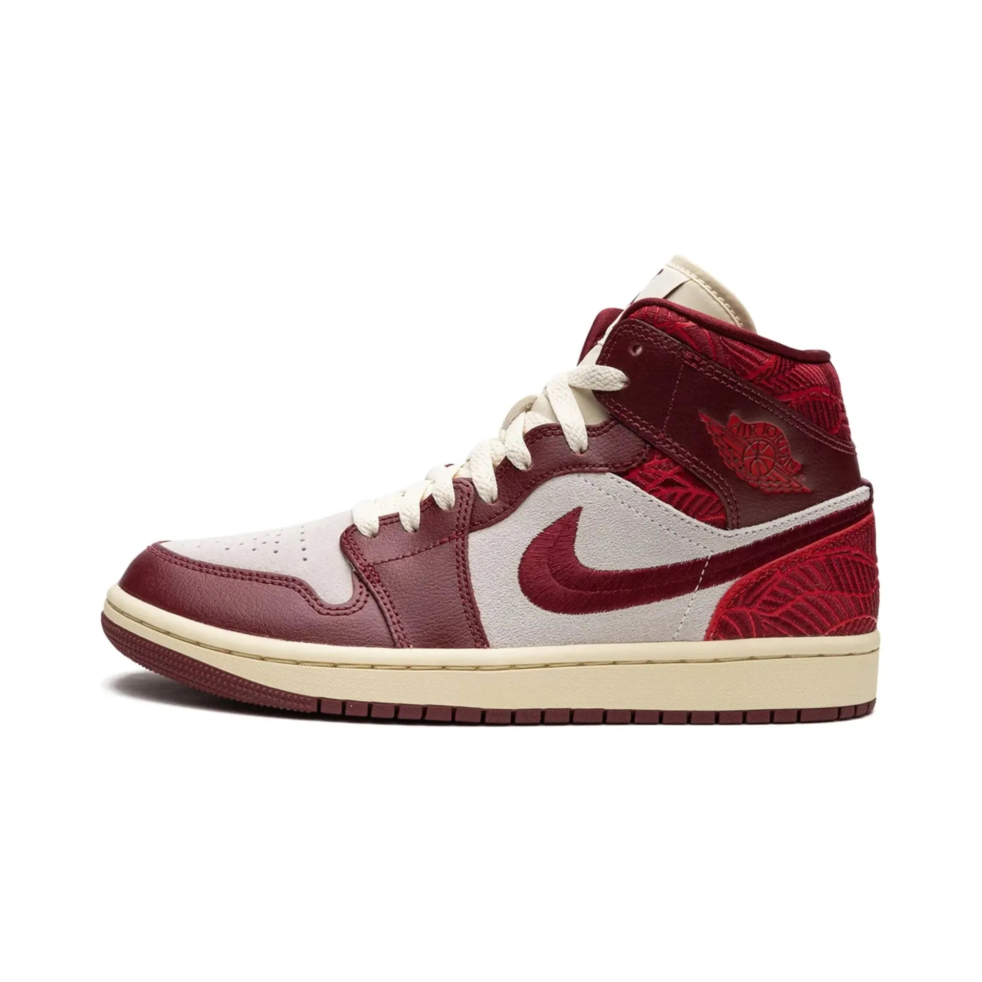 Nike Air Jordan 1 Mid Tiki "Leaf Team Red" - street-bill.dk