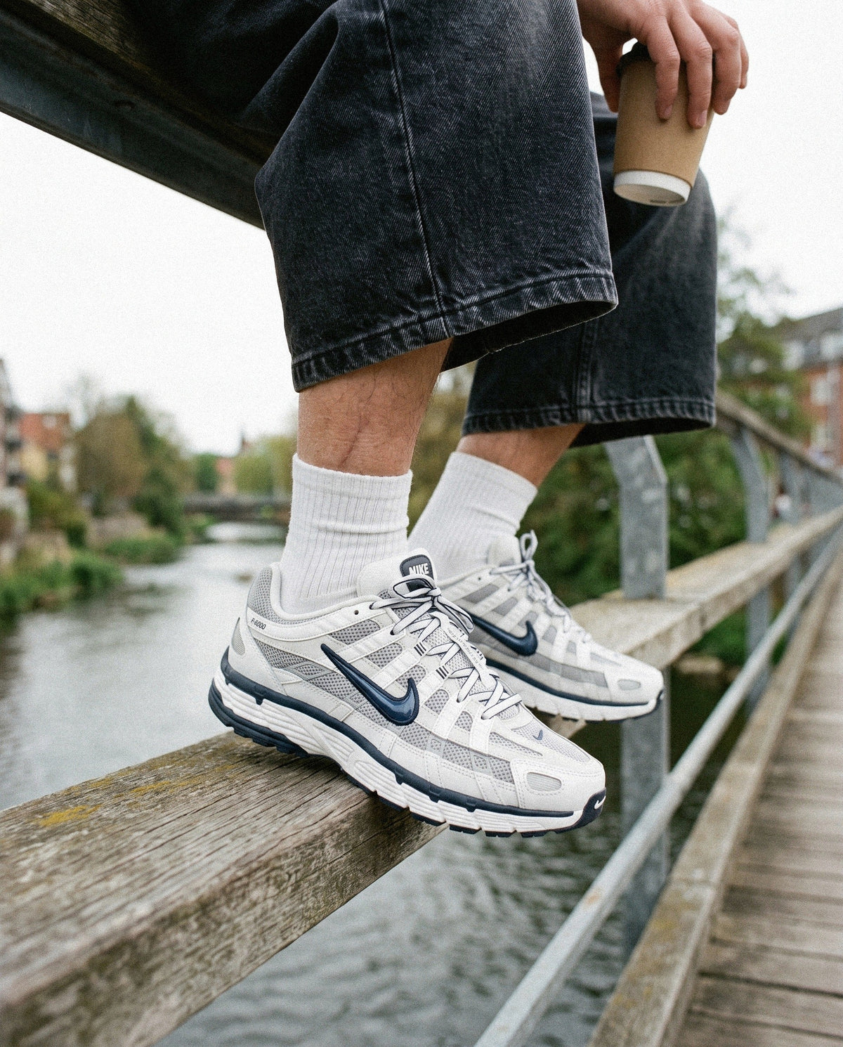 Nike P-6000 Obsidian Summit White - on foot
