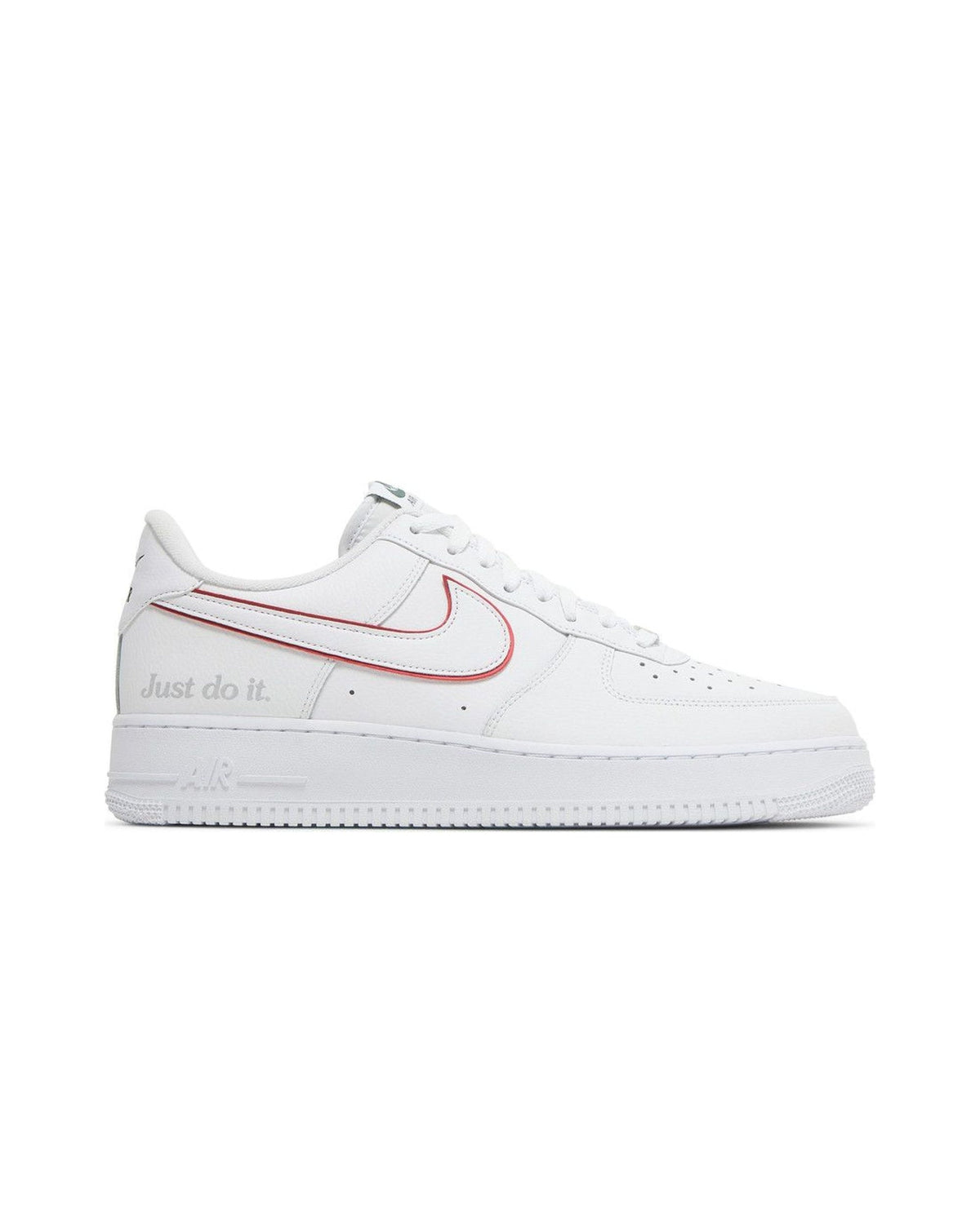 Nike Air Force 1 Low Just Do It White Noble Green Metallic Silver University Red