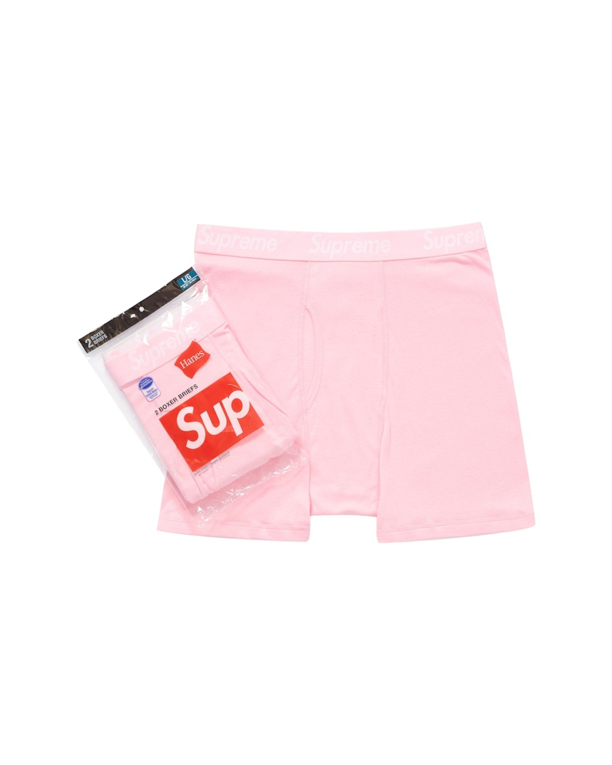 Supreme Hanes Boxer Briefs (2 Pack) Pink