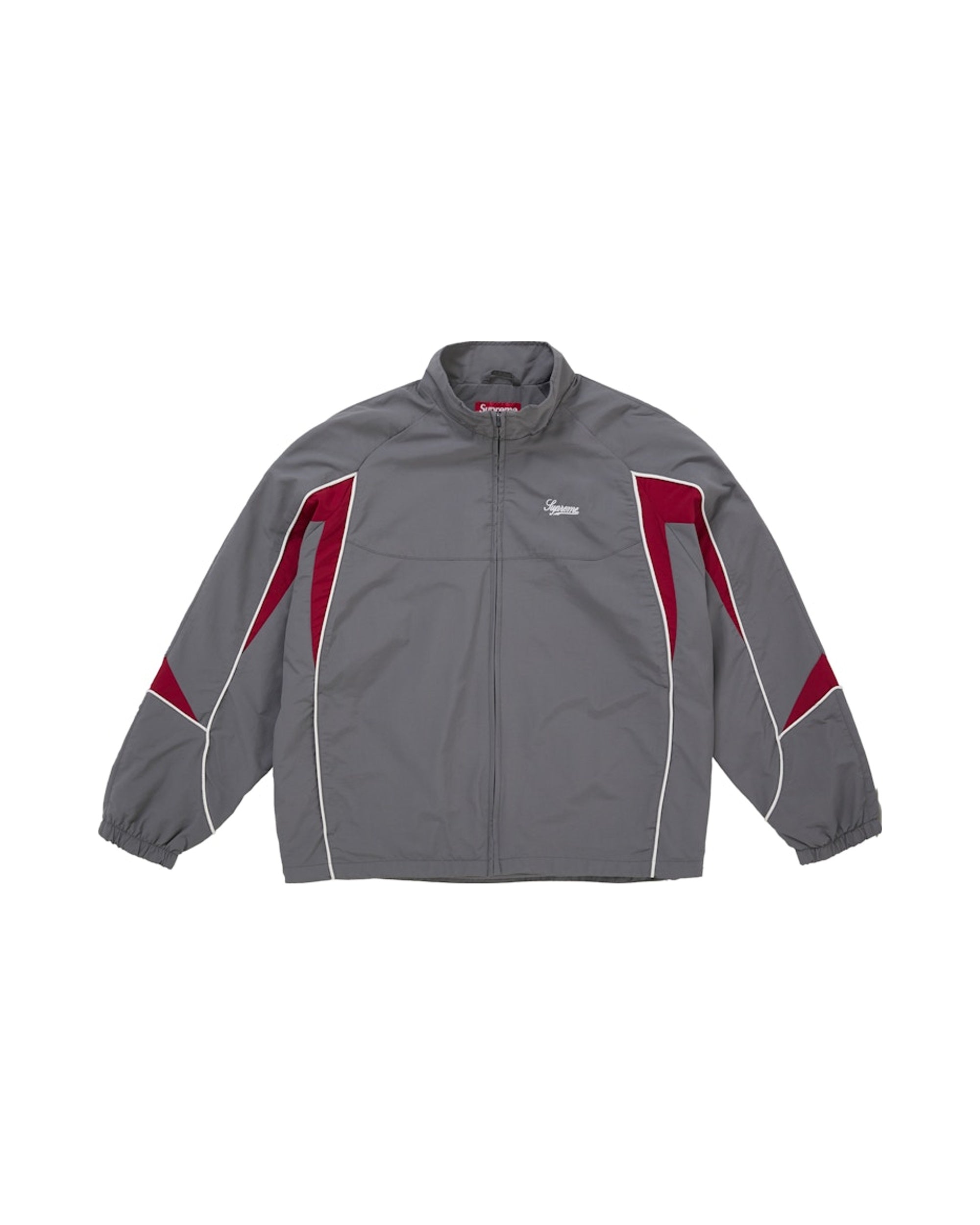 Supreme Contrast Piping Track Jacket Grey