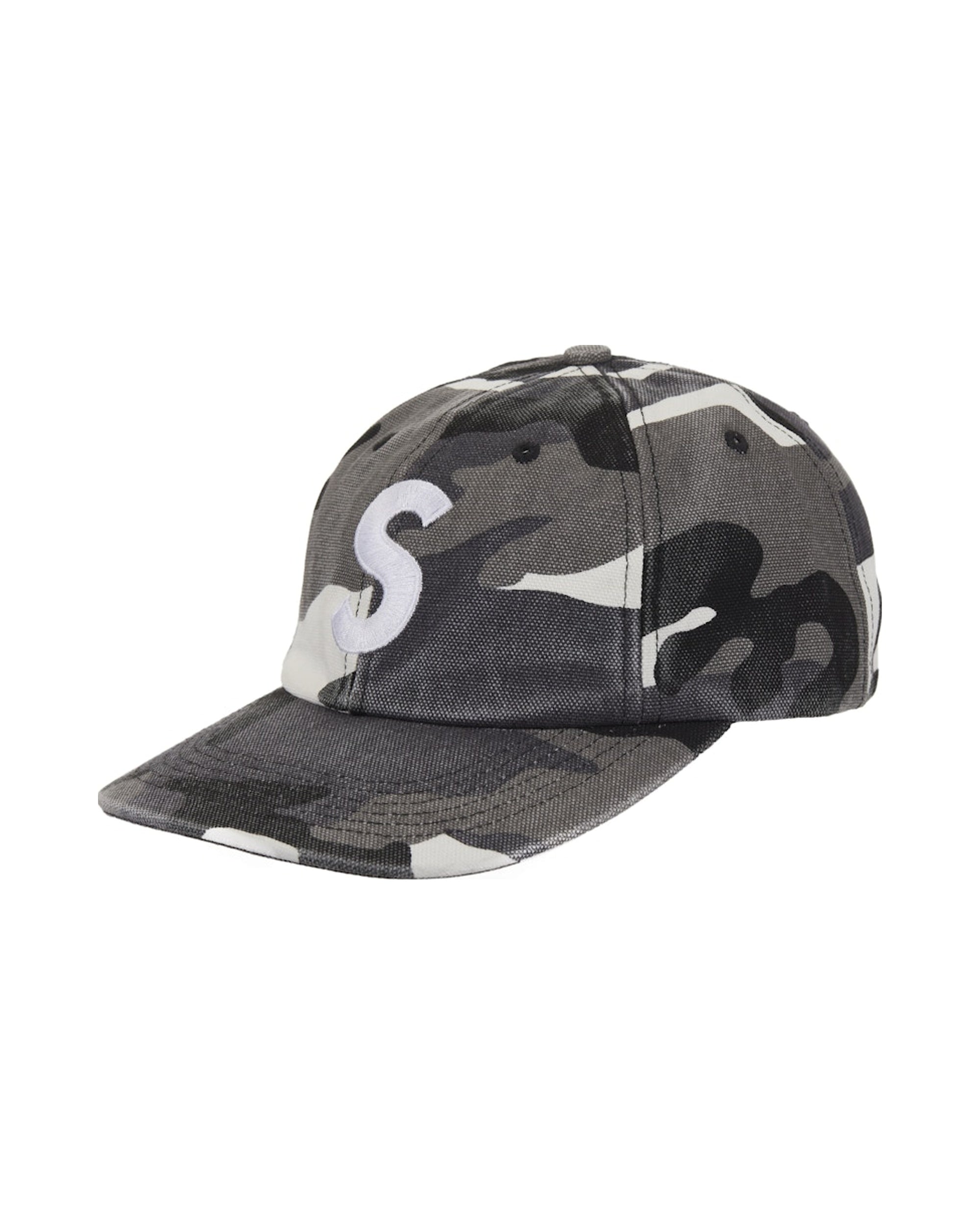 Supreme Pigment Coated Canvas S Logo 6-Panel Snow Camo