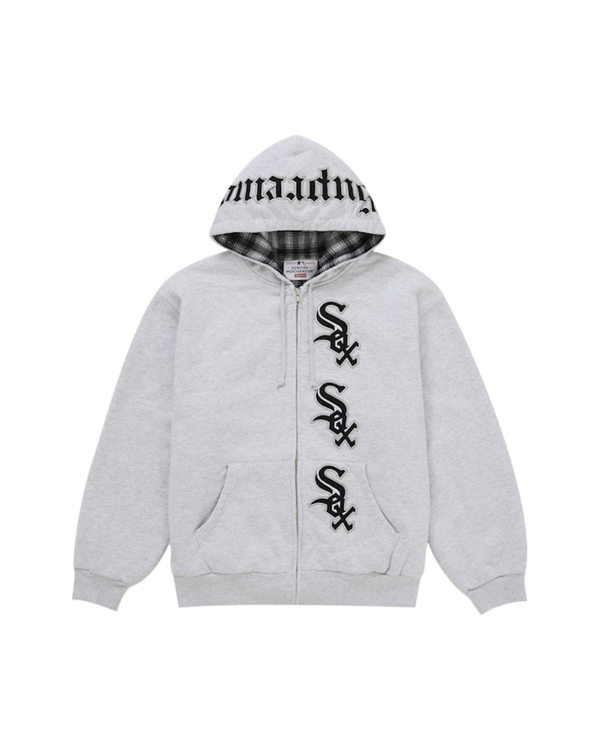Supreme Chicago White Sox Zip Up Hooded Sweatshirt Grey