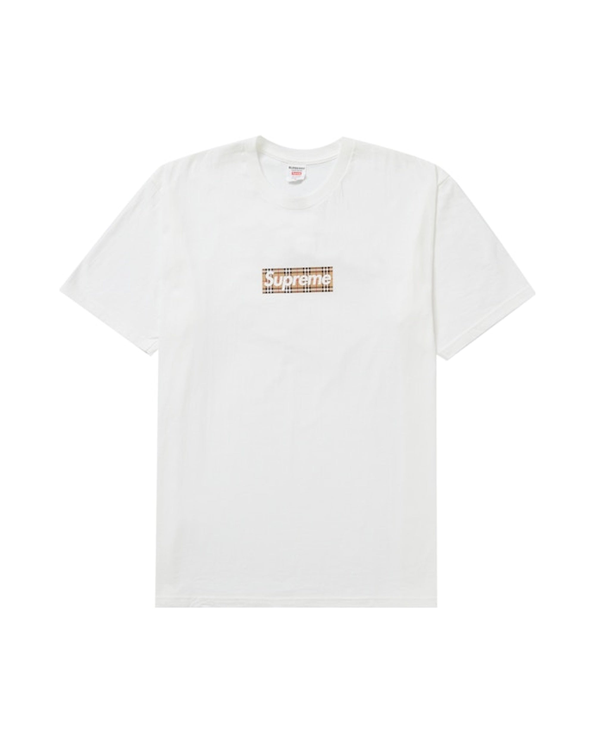 Supreme Burberry Box Logo Tee White