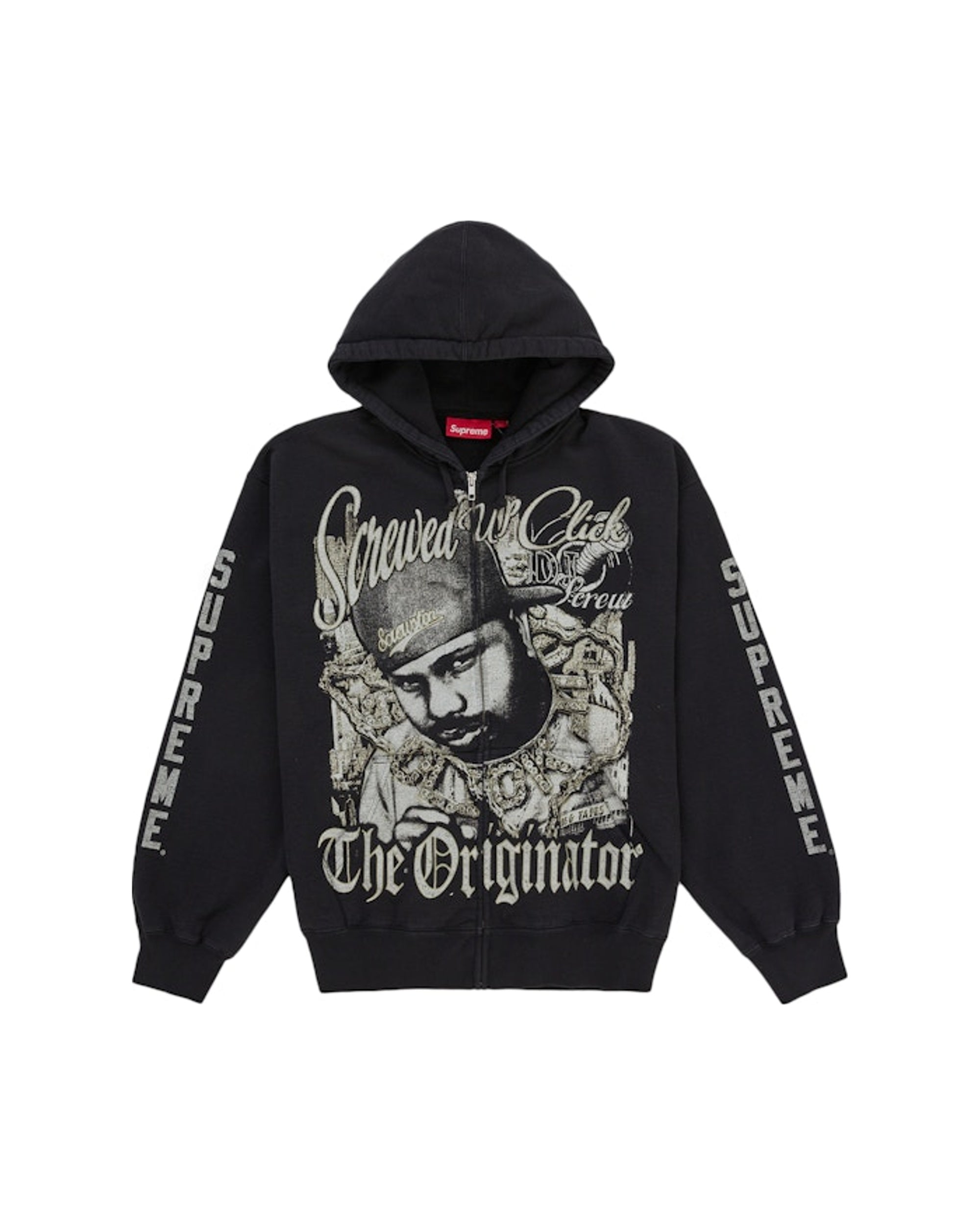 Supreme DJ Screw Zip Up Hooded Sweatshirt Black