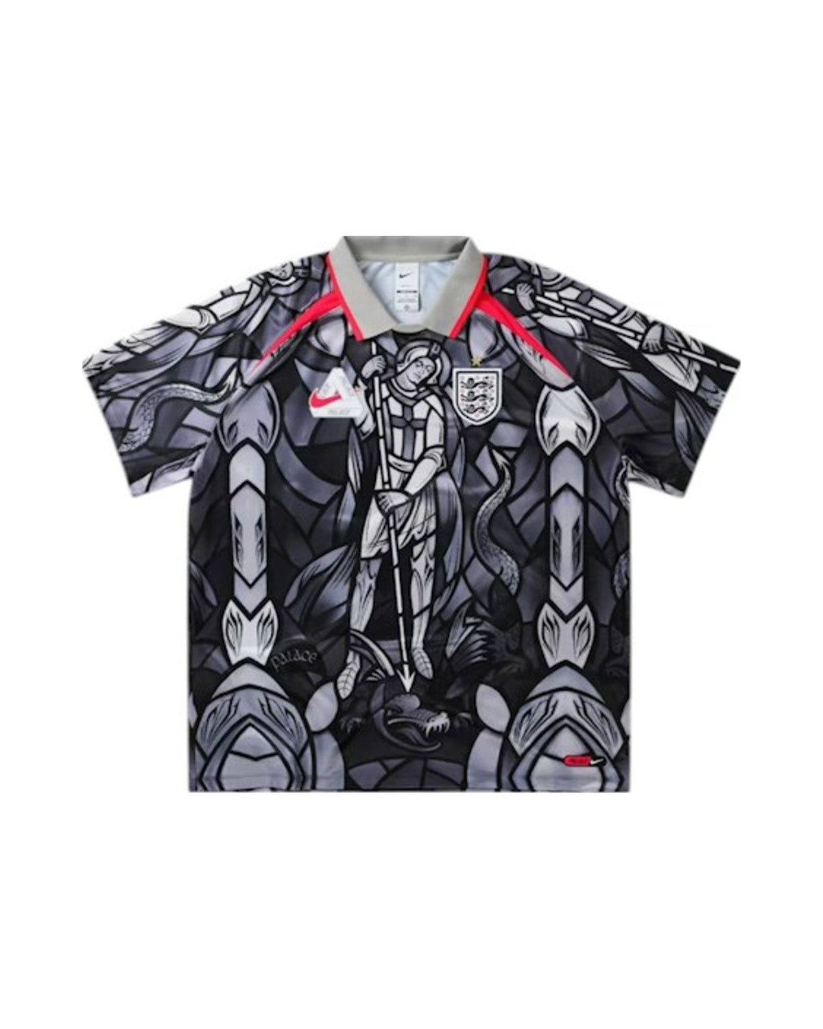 Palace x Nike England Dri-FIT Football Jersey Pewter Grey/Bright Crimson