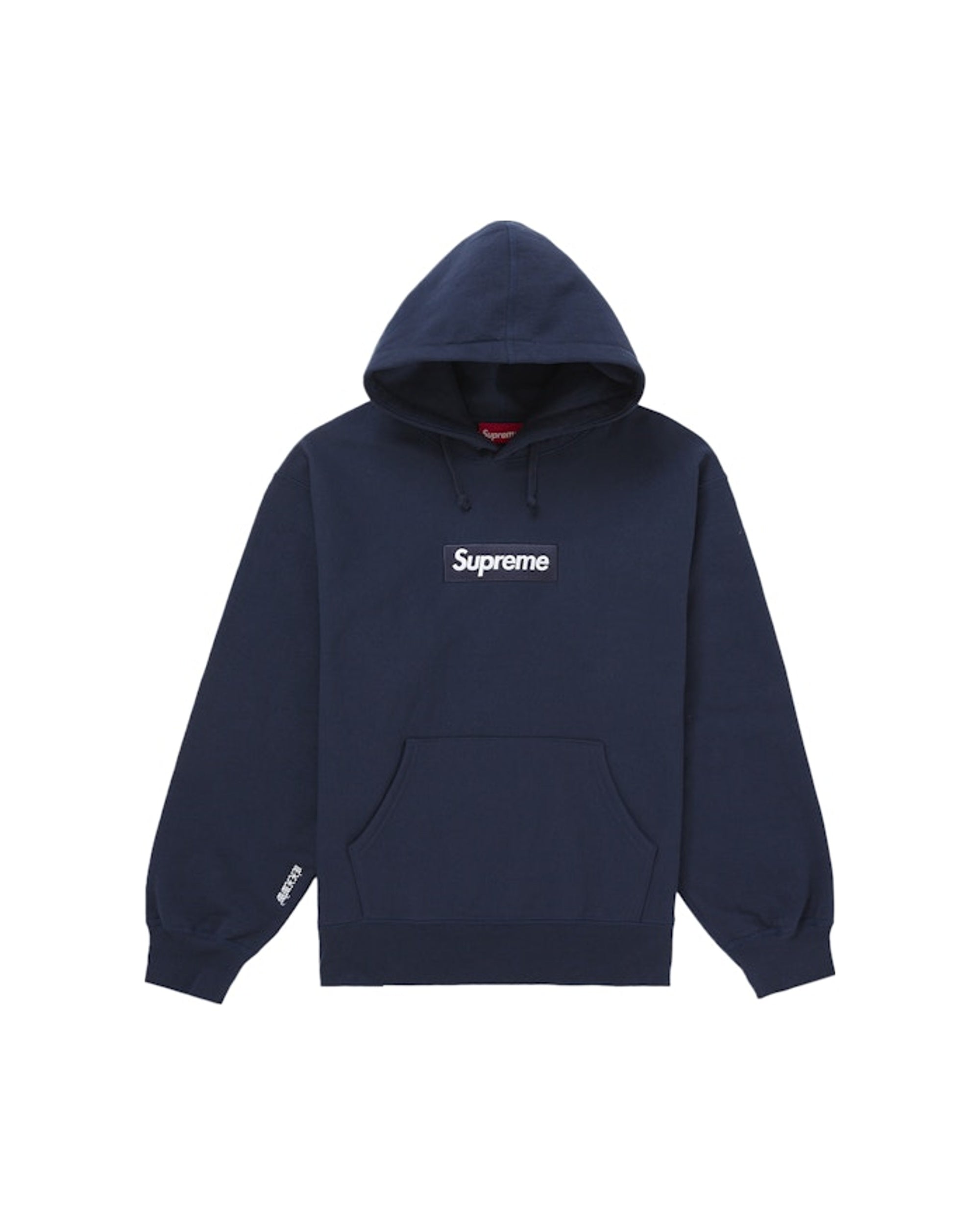 Supreme Box Logo Hooded Sweatshirt Navy FW23