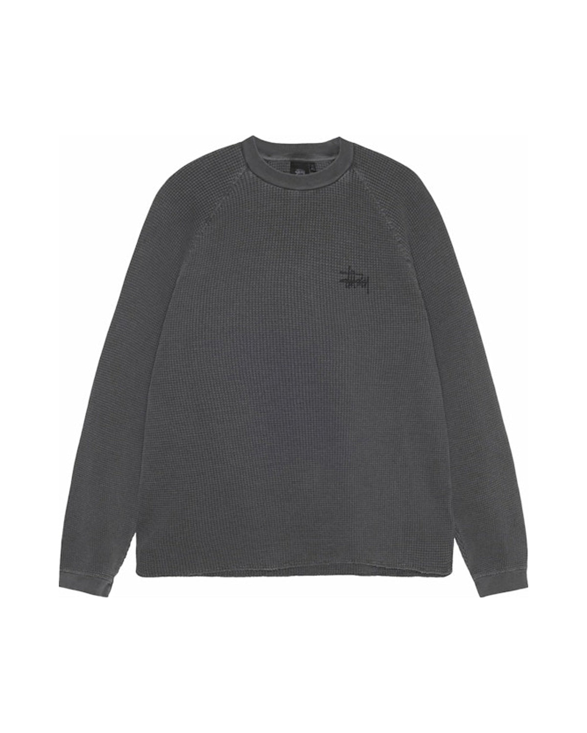 Stussy Raglan Thermal L/S Crew Washed Black