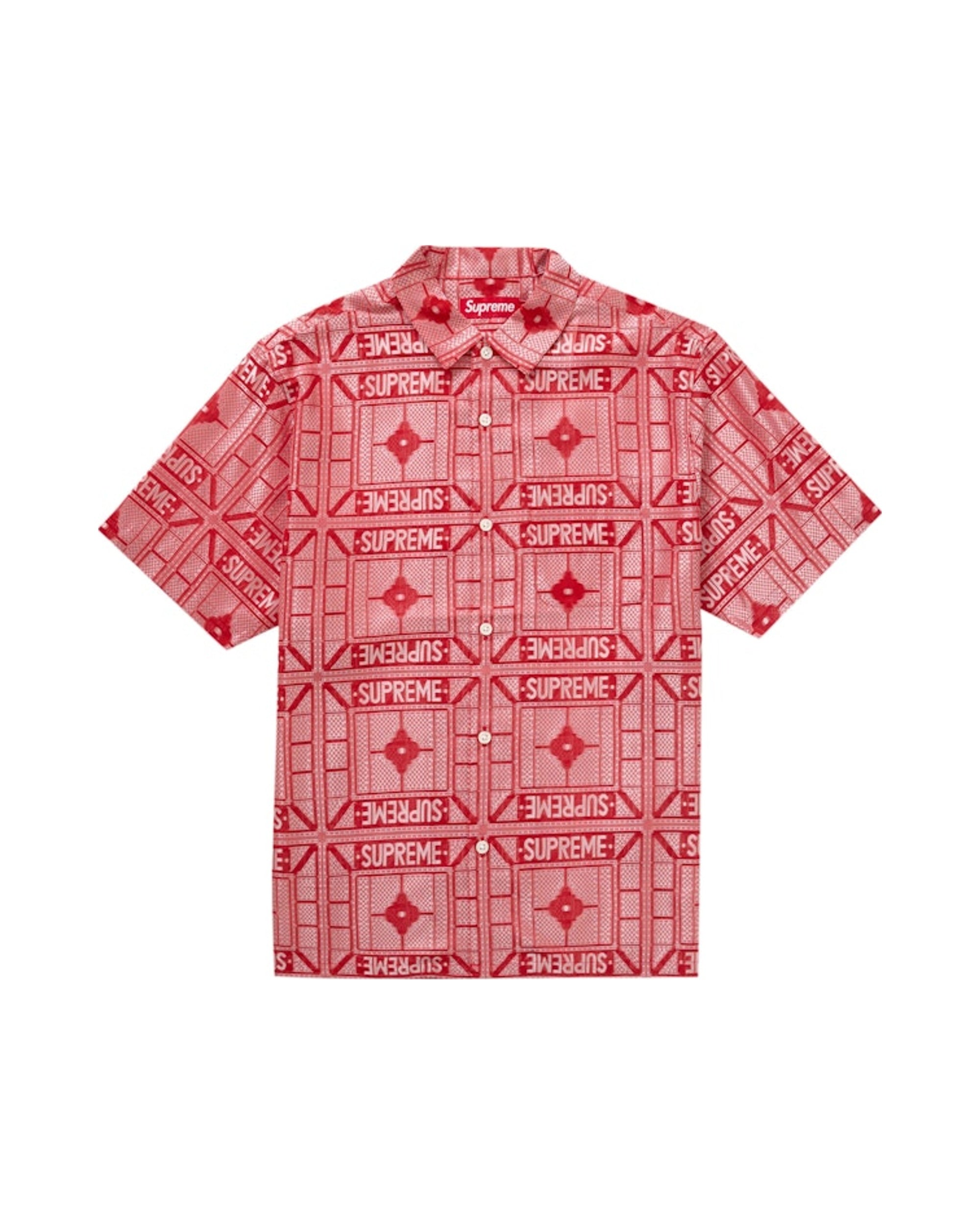 Supreme Tray Jacquard S/S Shirt Red