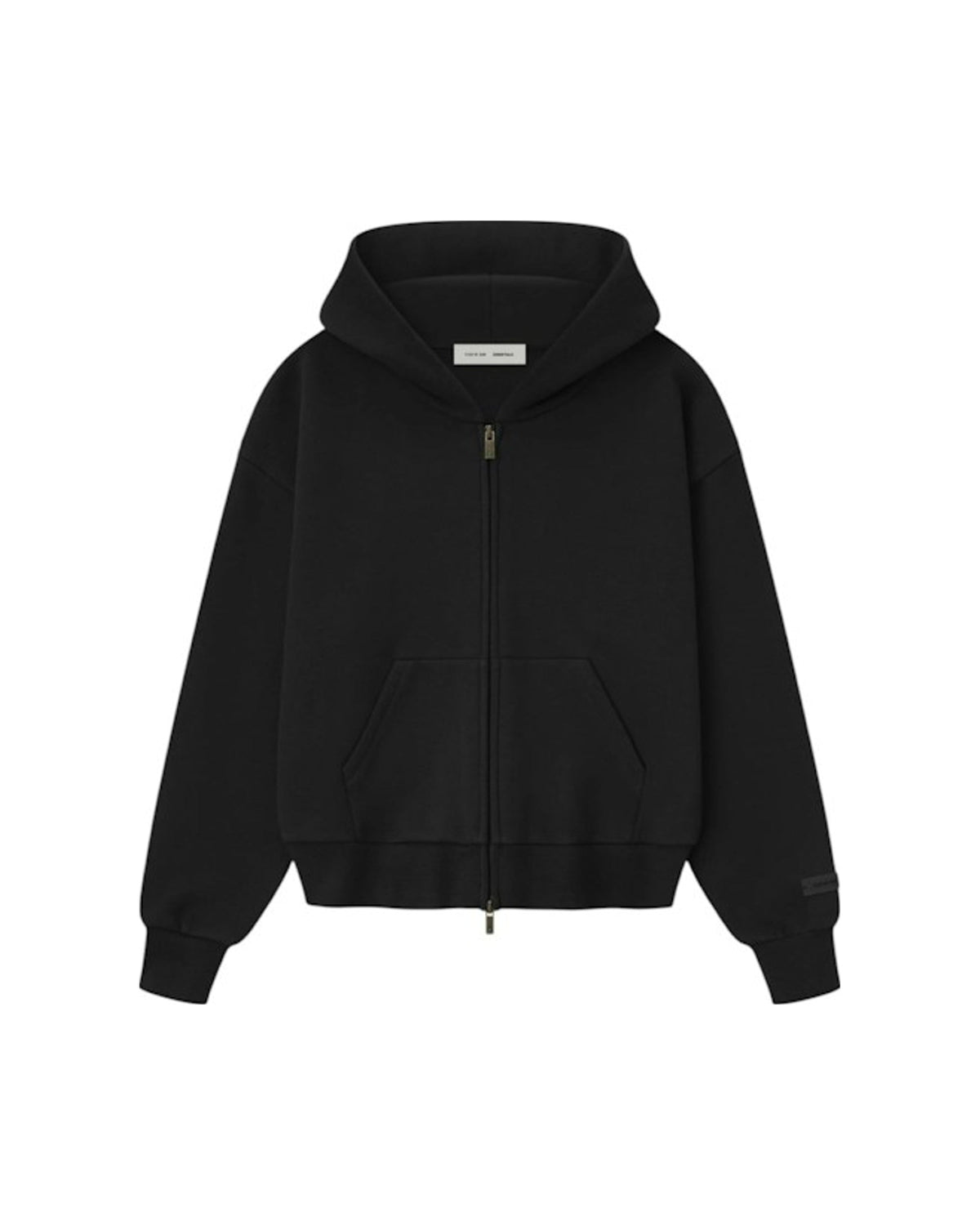 Fear of God Essentials Womens Classic Fleece Zip-Up Hoodie Jet Black