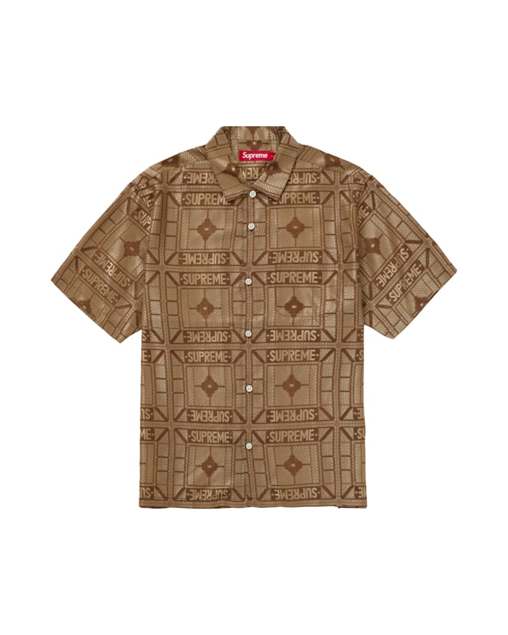 Supreme Tray Jacquard S/S Shirt Tan