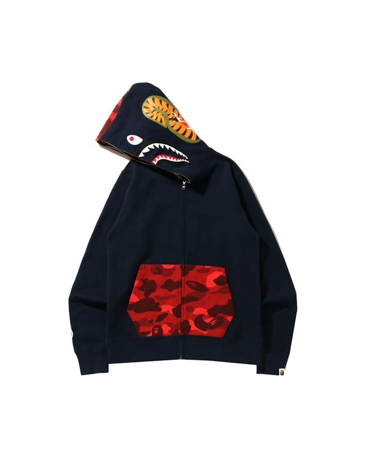 BAPE Color Camo Shark Full Zip Hoodie (SS22) Navy/Red
