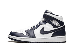 Nike Air Jordan 1 Mid "White Metallic Gold Obsidian" - street-bill.dk