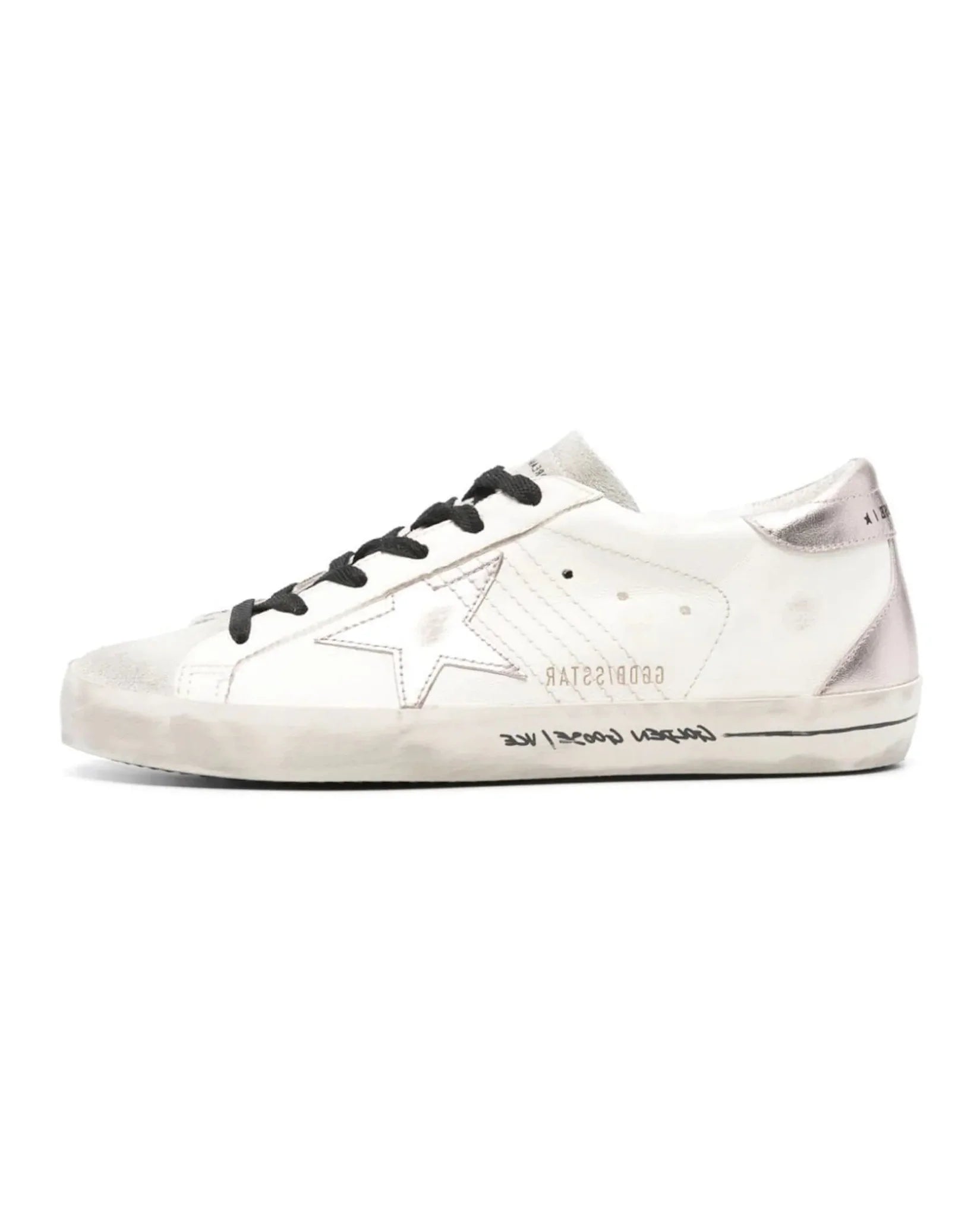 Golden Goose Super-Star White Silver Metallic