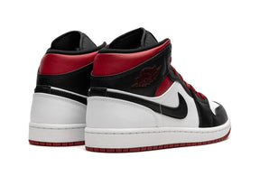 Nike Air Jordan 1 Mid "Black Toe White Gym Red" - street-bill.dk