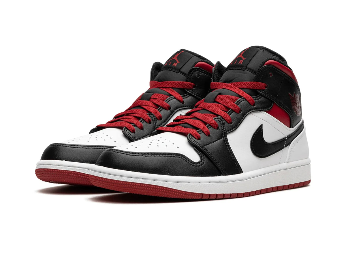 Nike Air Jordan 1 Mid "Black Toe White Gym Red" - street-bill.dk