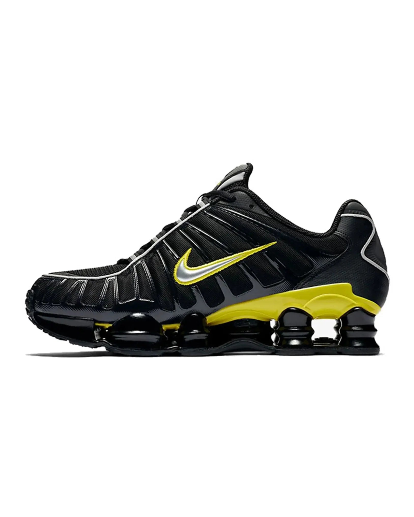 Nike Shox TL Black Dynamic Yellow Metallic Silver
