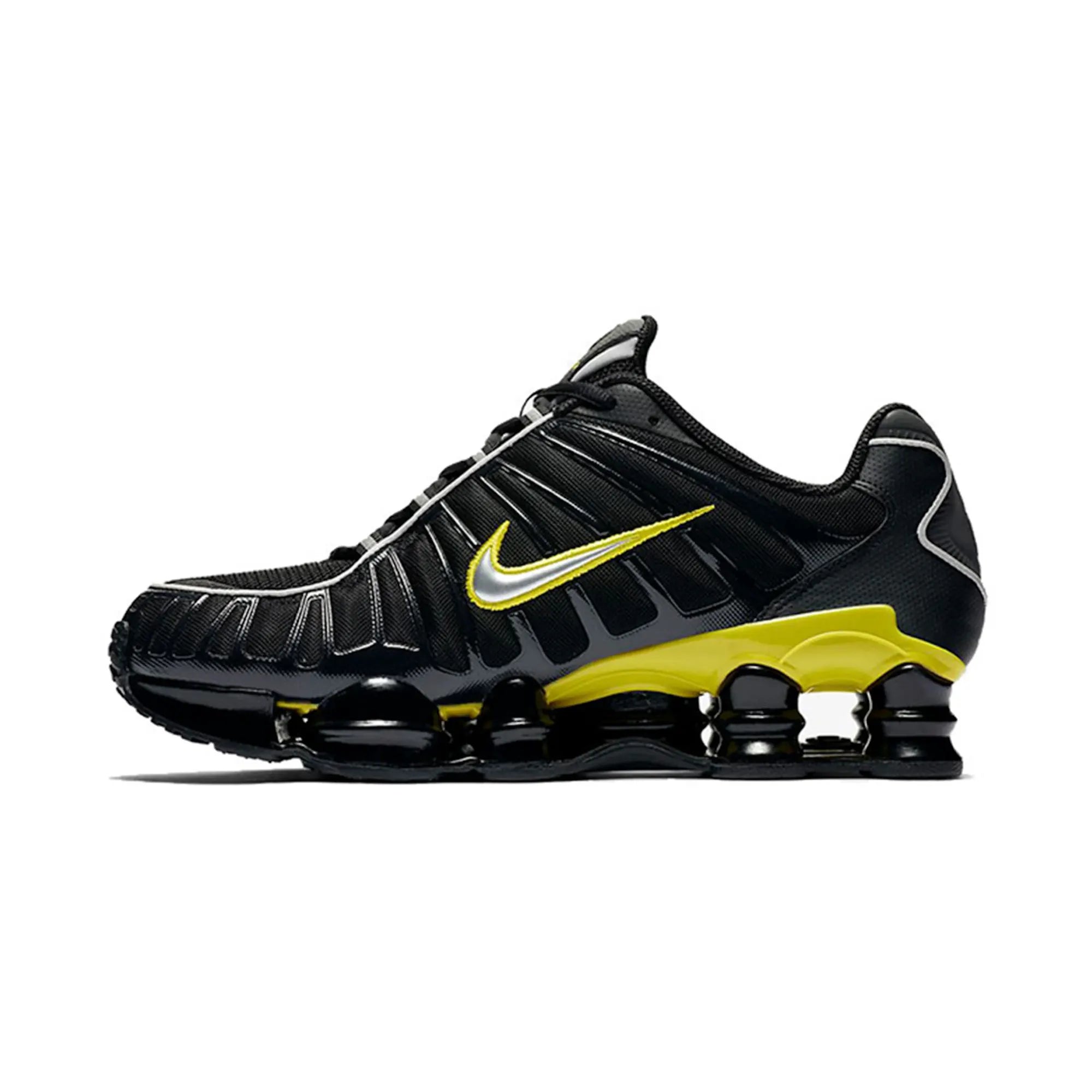 Nike Shox TL Black Dynamic Yellow Metallic Silver