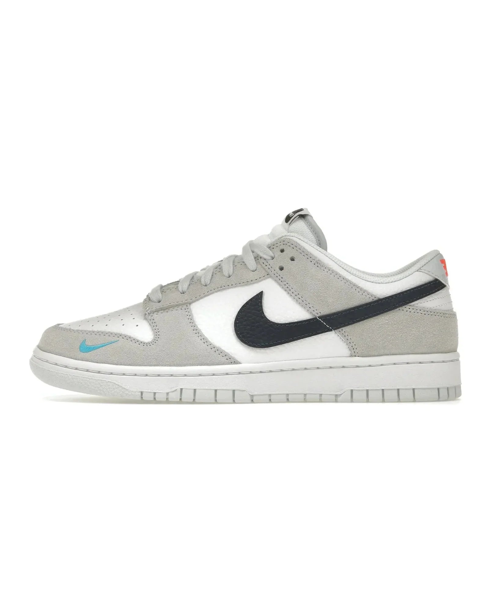 Nike Dunk Low "White Grey Navy Aqua Mini Swoosh" - street-bill.dk