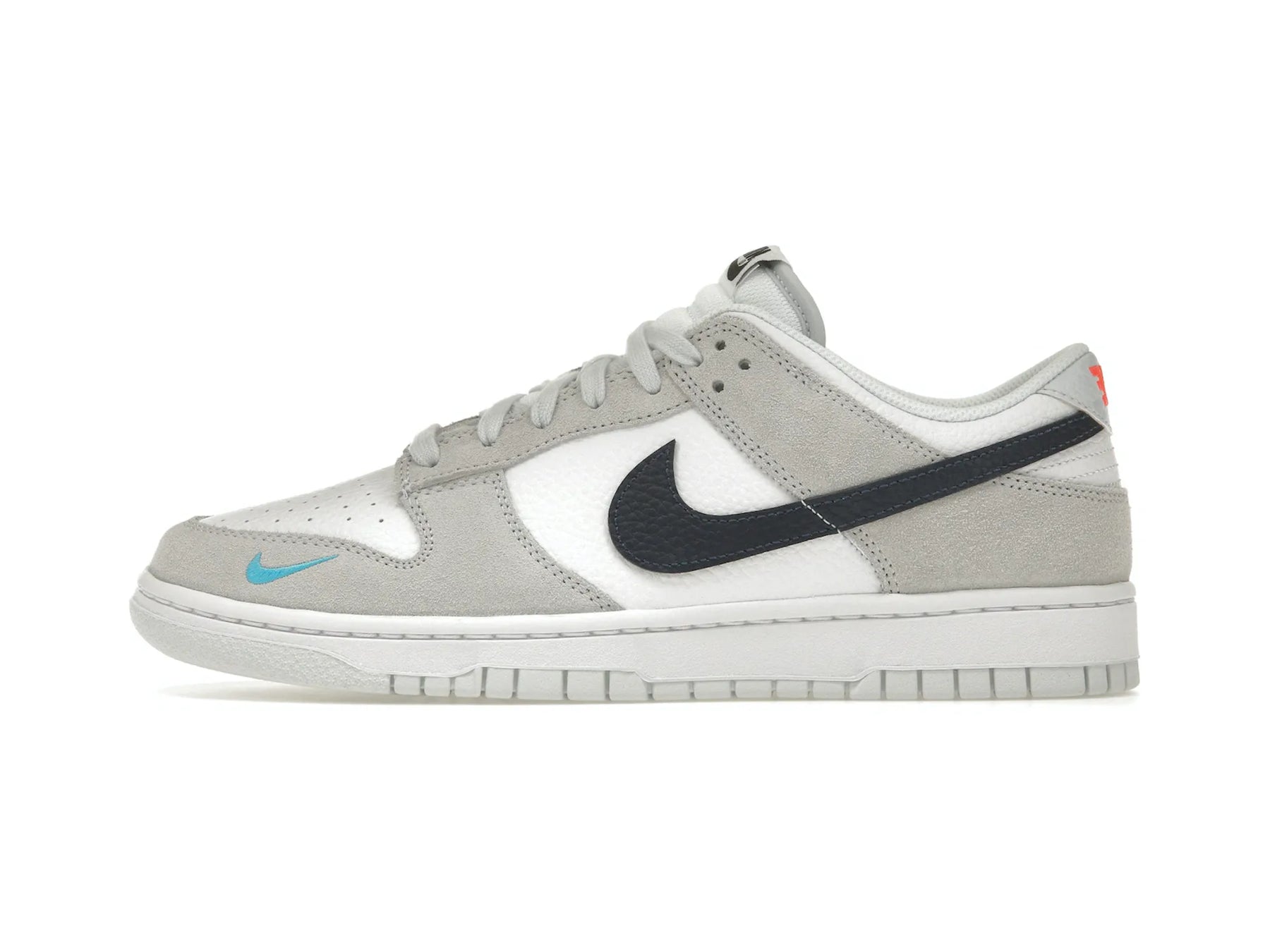 Nike Dunk Low "White Grey Navy Aqua Mini Swoosh" - street-bill.dk