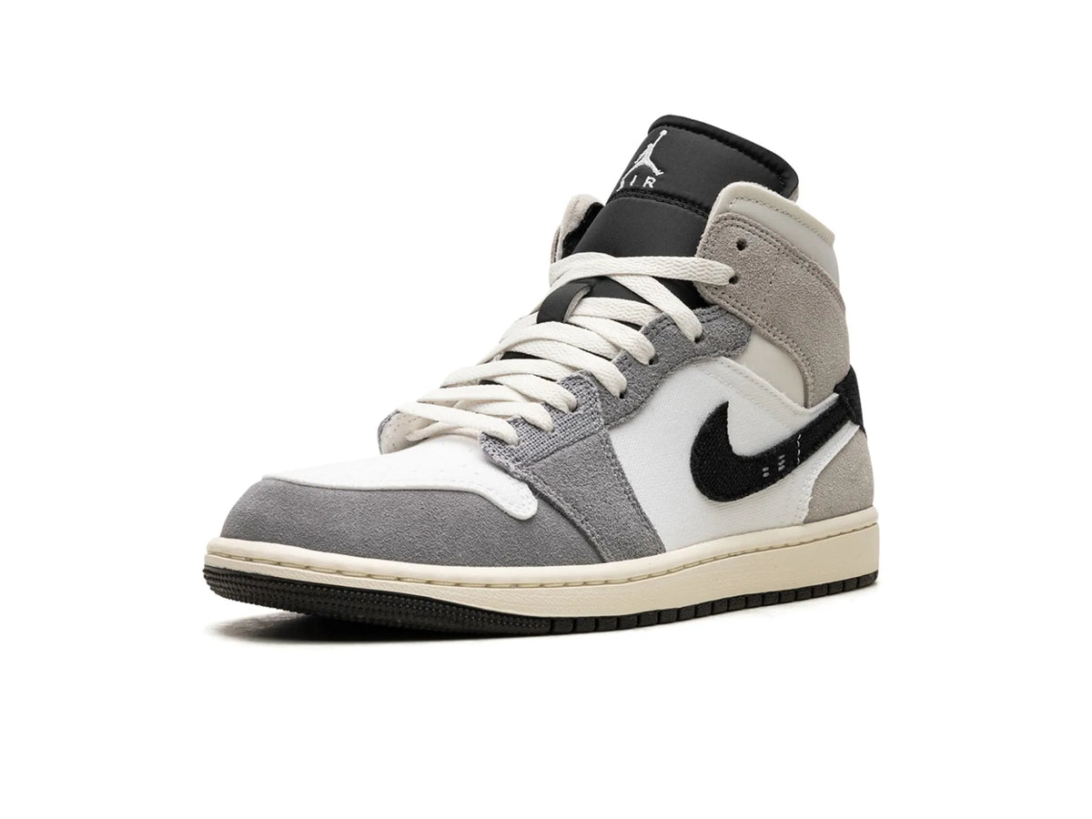 Nike Air Jordan 1 Mid SE Craft White Cement Grey Black - street-bill.dk