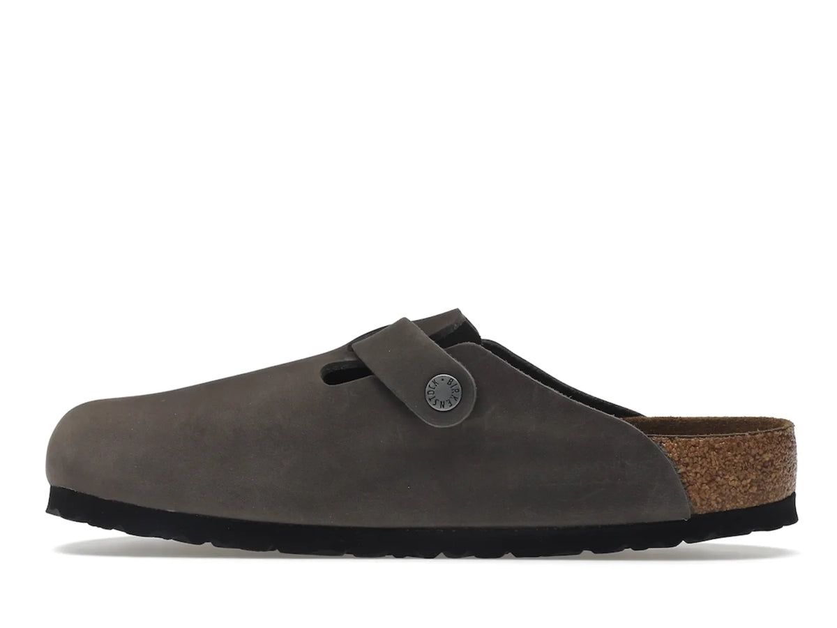 Birkenstock Boston "Soft Footbed Oiled Leather Iron Grey" - street-bill.dk