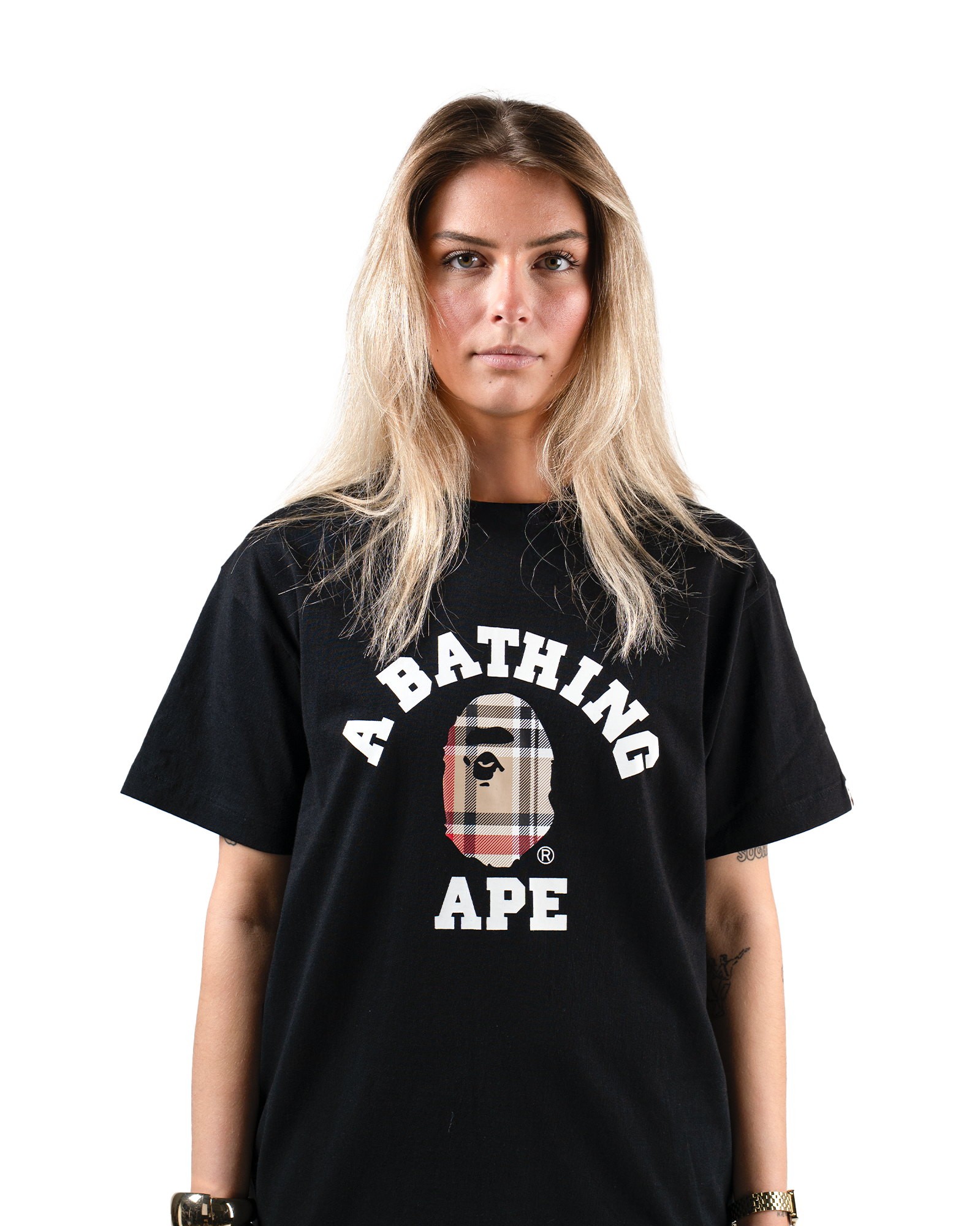 Bape College Plaid T-shirt "Black"