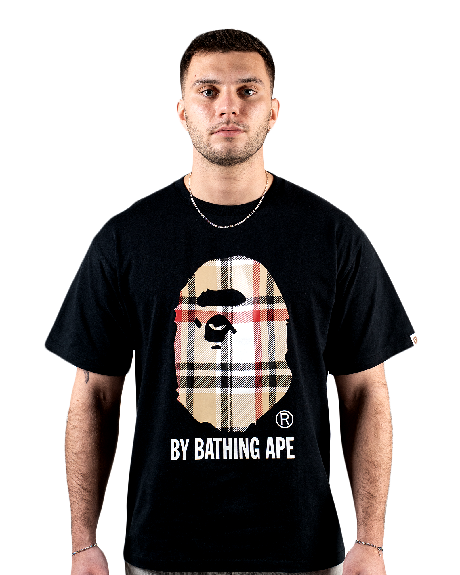 Bape Big Head Plaid T-shirt "Black"