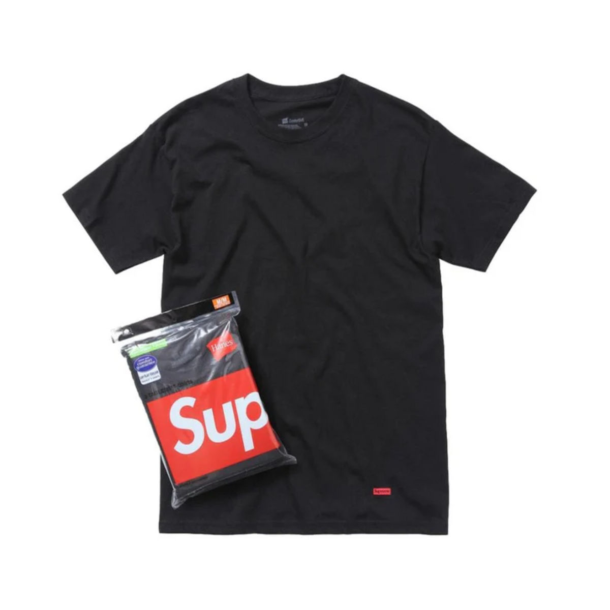 Supreme Hanes Tagless T-shirt (3 stk.) "Black"