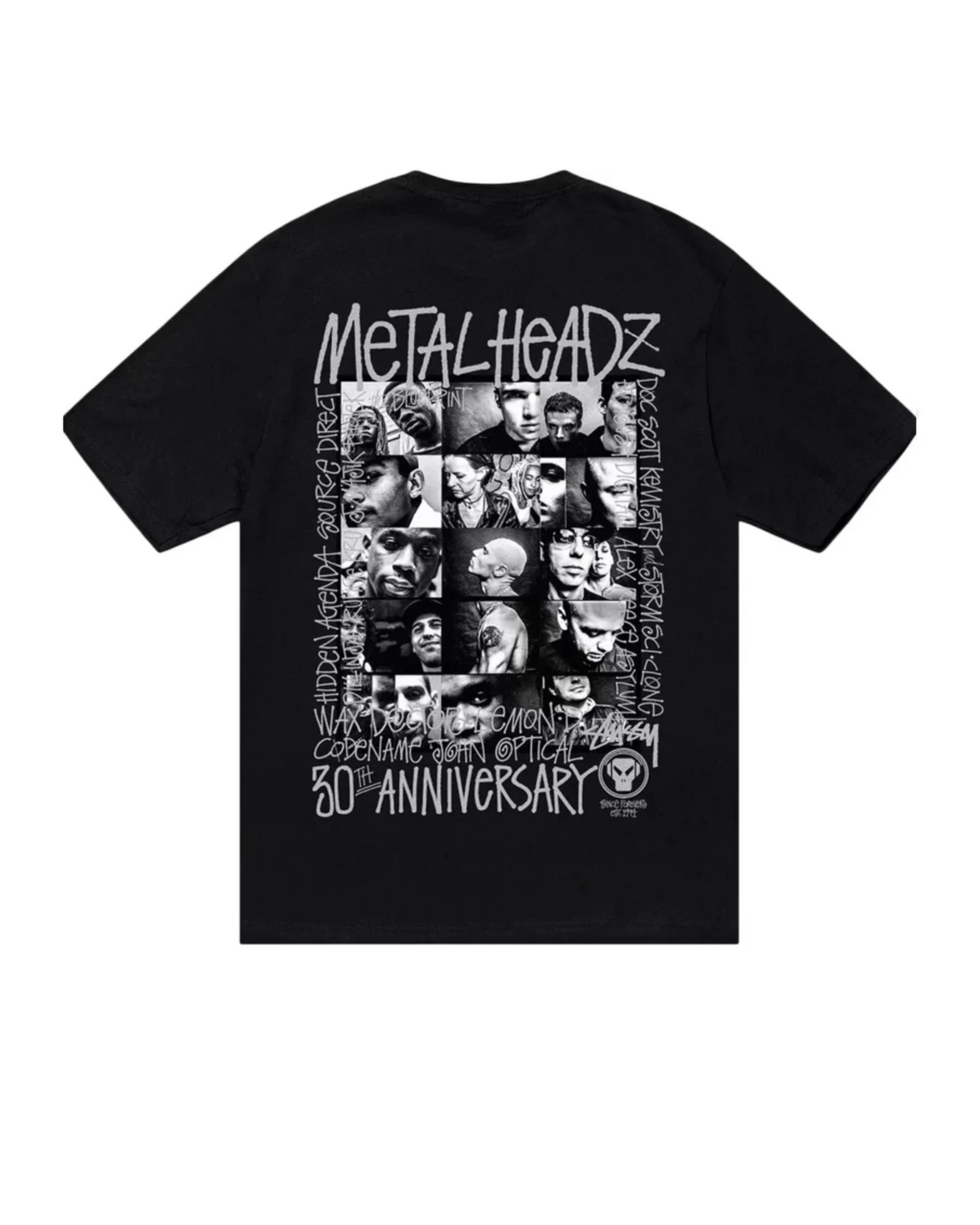 Stussy metalheadz trøje sort ryg