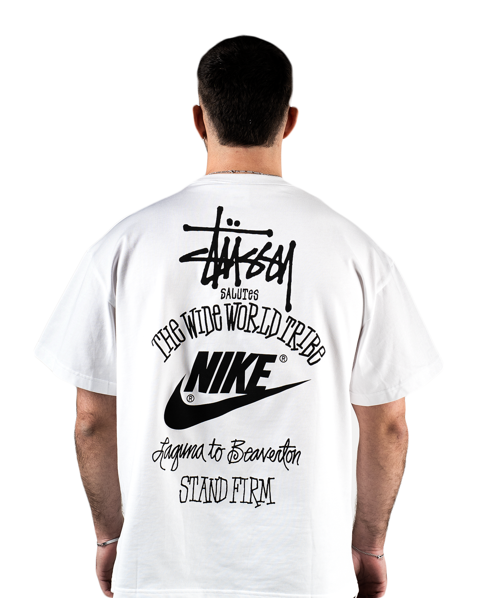 Nike X Stüssy The Wide World Tribe T-Shirt "White" - street-bill.dk