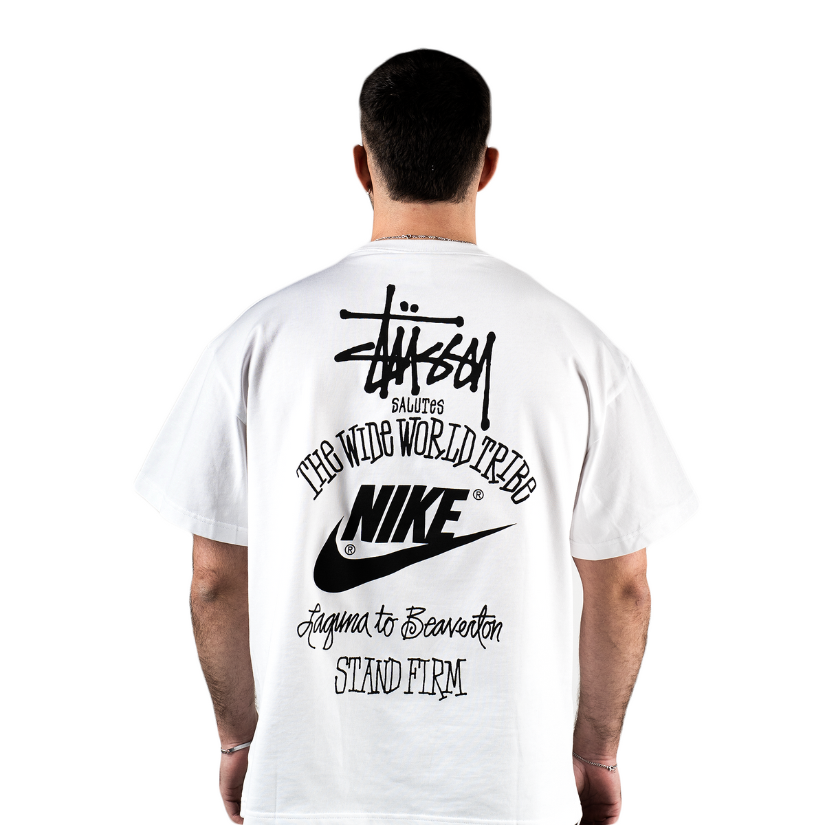 Nike X Stüssy The Wide World Tribe T-Shirt "White" - street-bill.dk