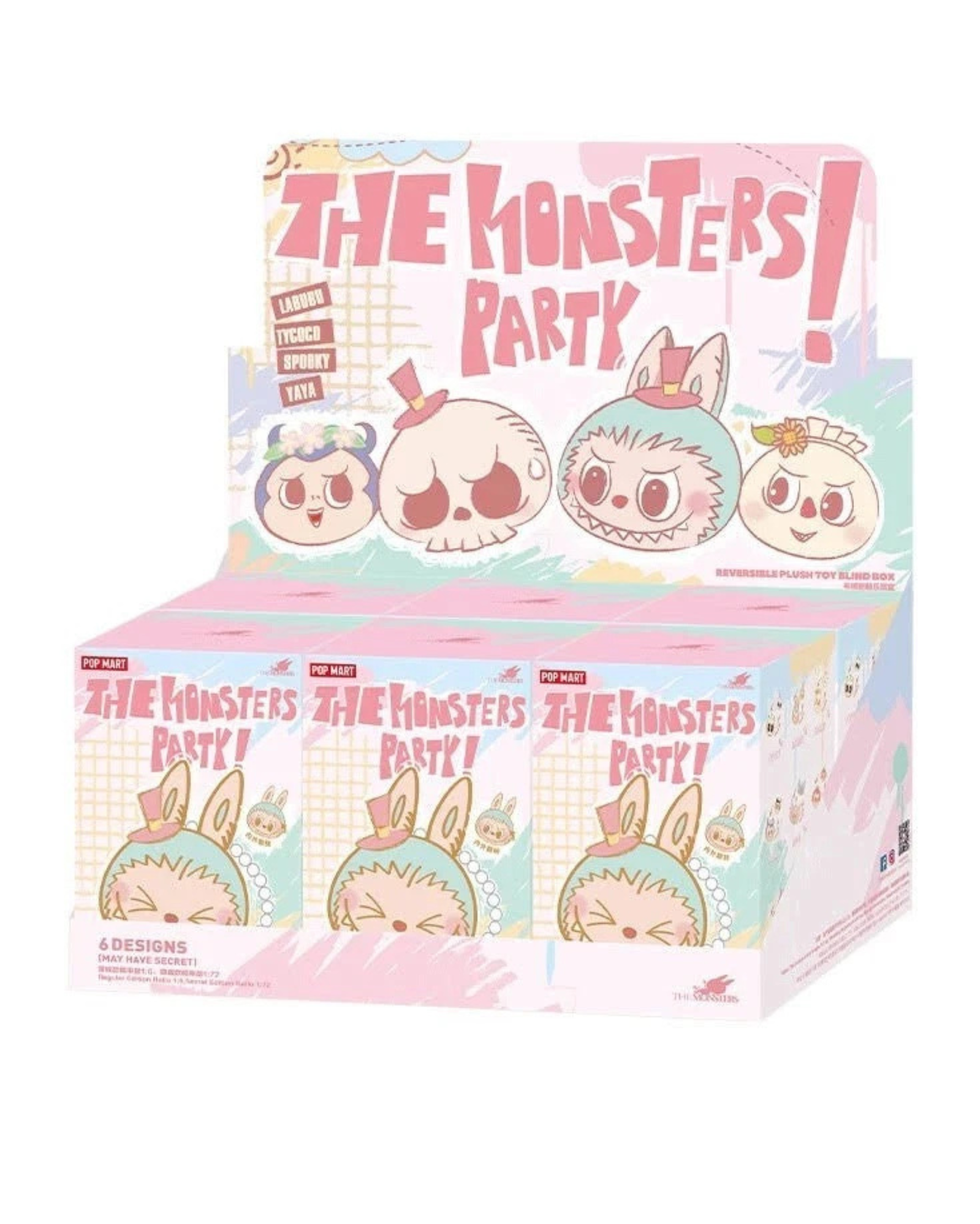 PopMartLabubuTheMonstersPartySeriesReversiblePlushDollSealedCase