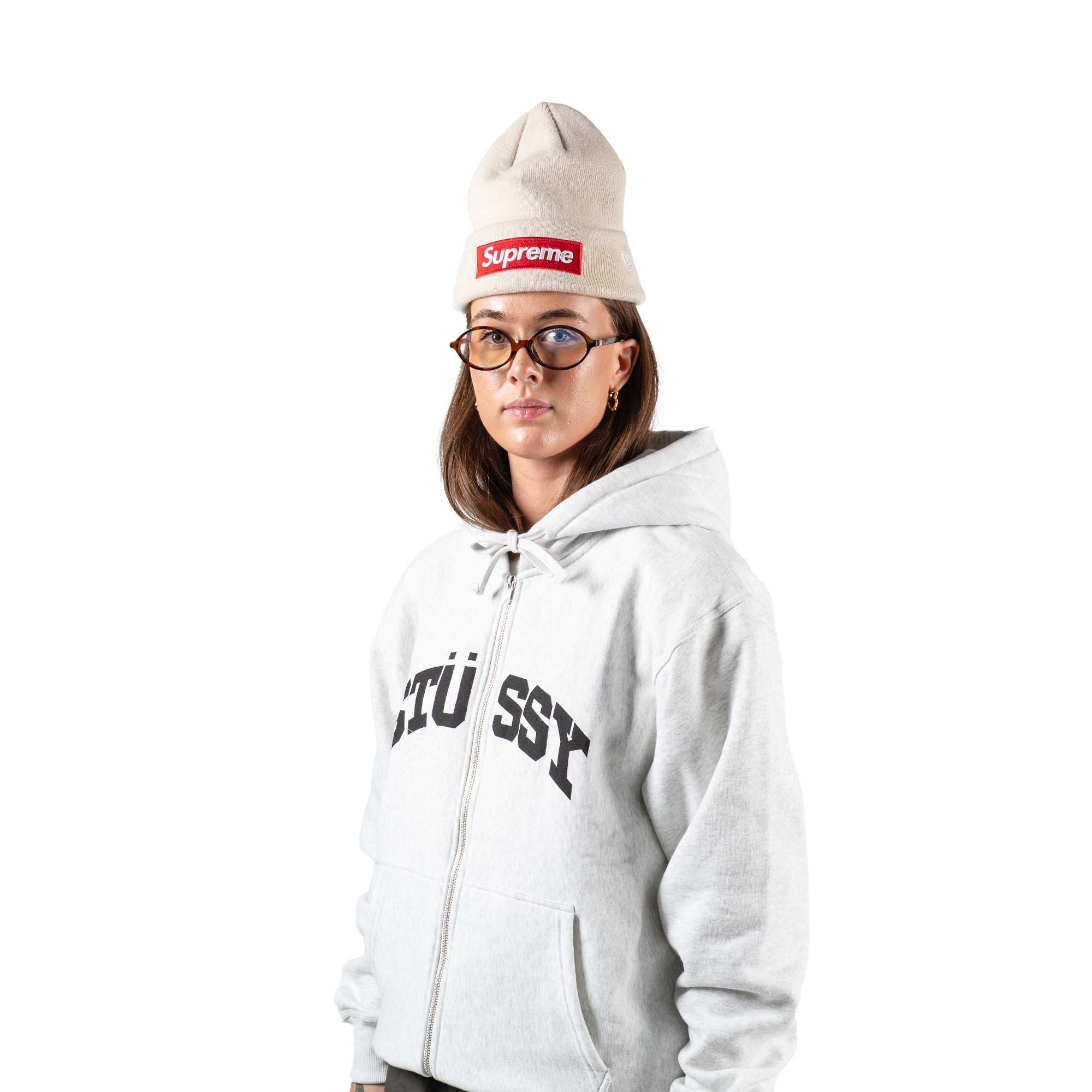 Stüssy Block Sport Zip Hoodie Ash Heather