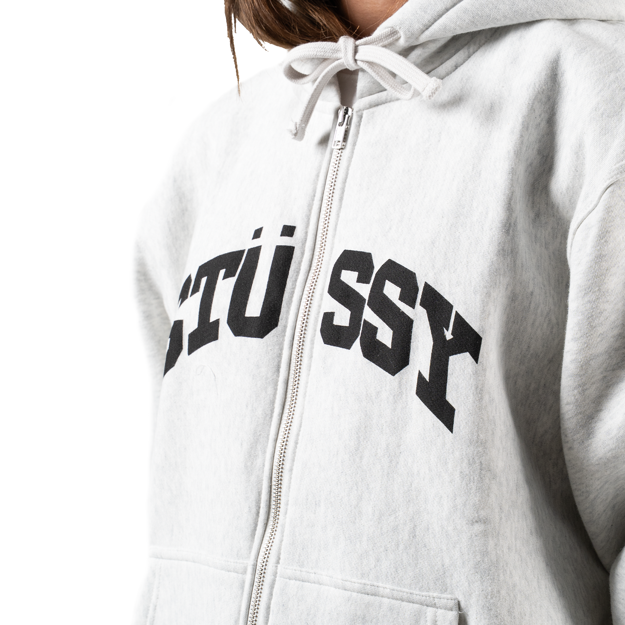Stüssy Block Sport Zip Hoodie Ash Heather