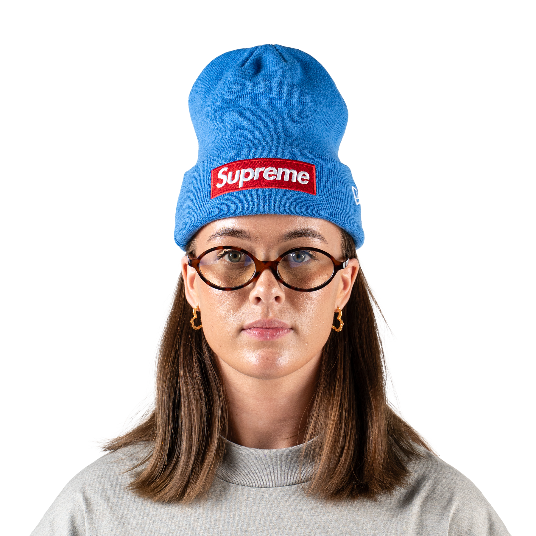 Supreme New Era Box Logo Beanie FW22 Blue