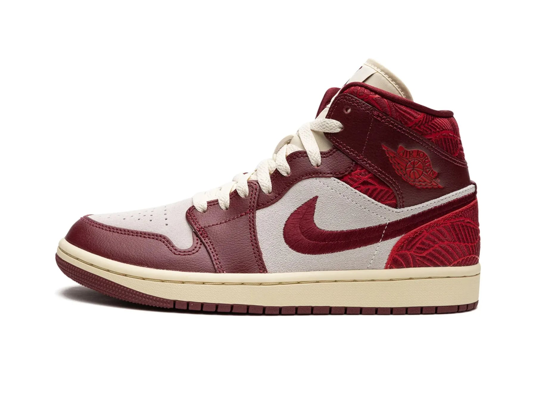 Nike Air Jordan 1 Mid Tiki "Leaf Team Red" - street-bill.dk