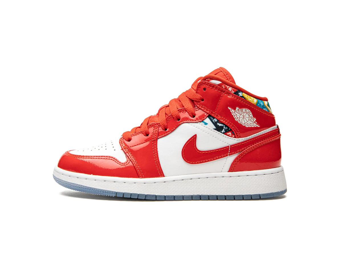 Nike Air Jordan 1 Mid "Barcelona Sweater Red Patent" - street-bill.dk