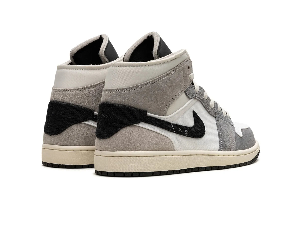 Nike Air Jordan 1 Mid SE Craft White Cement Grey Black - street-bill.dk