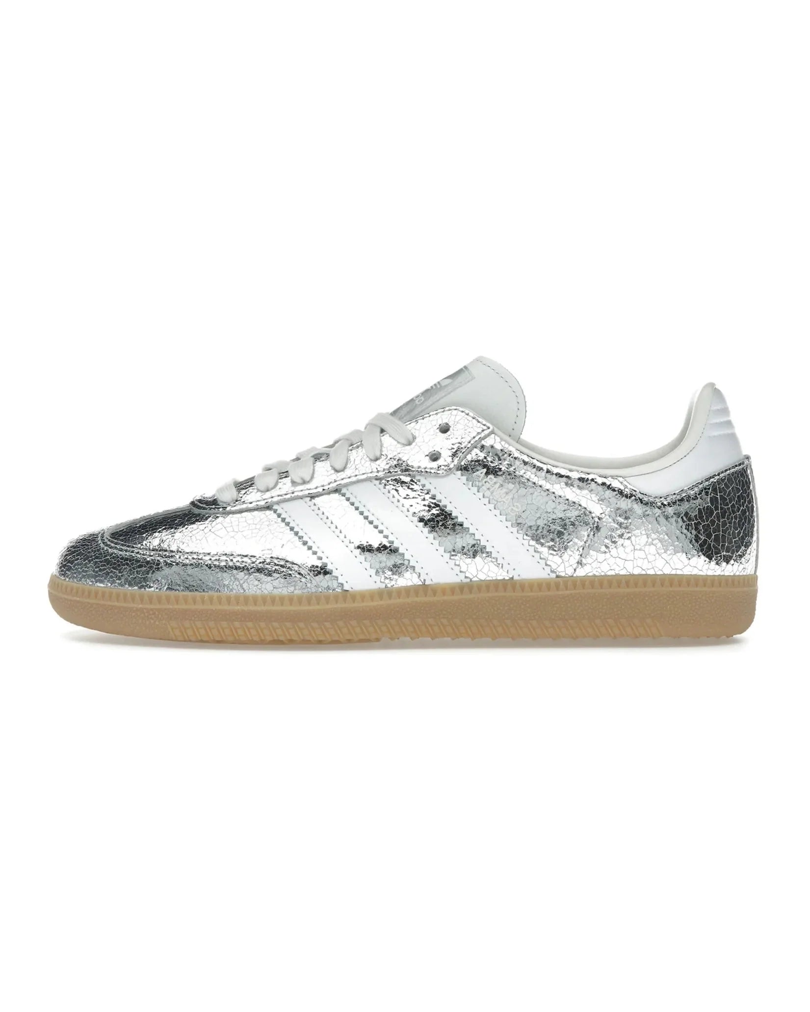 adidas Samba OG Silver Metallic Cracked Leather (Women's)