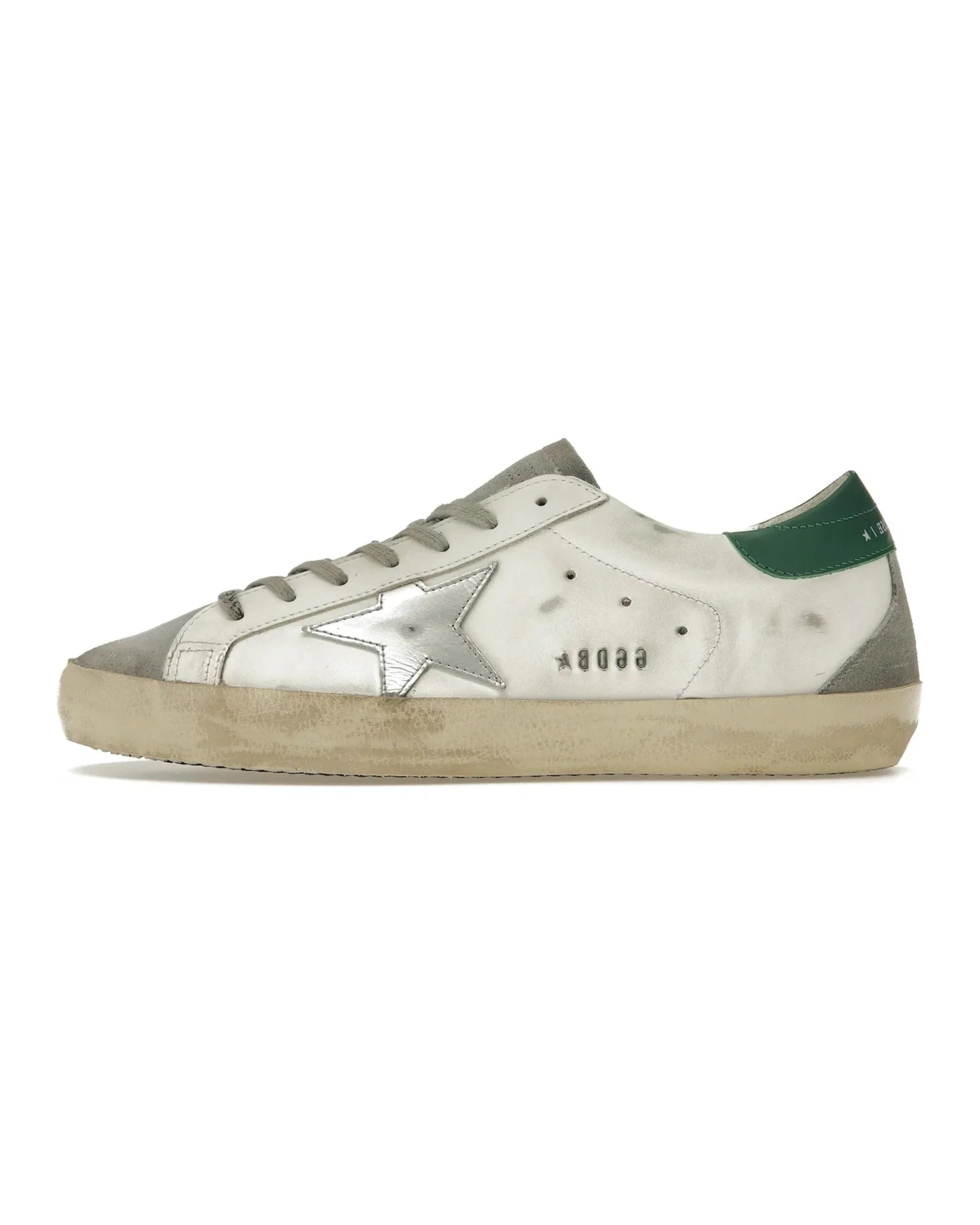 Golden Goose Super-Star White Silver Green