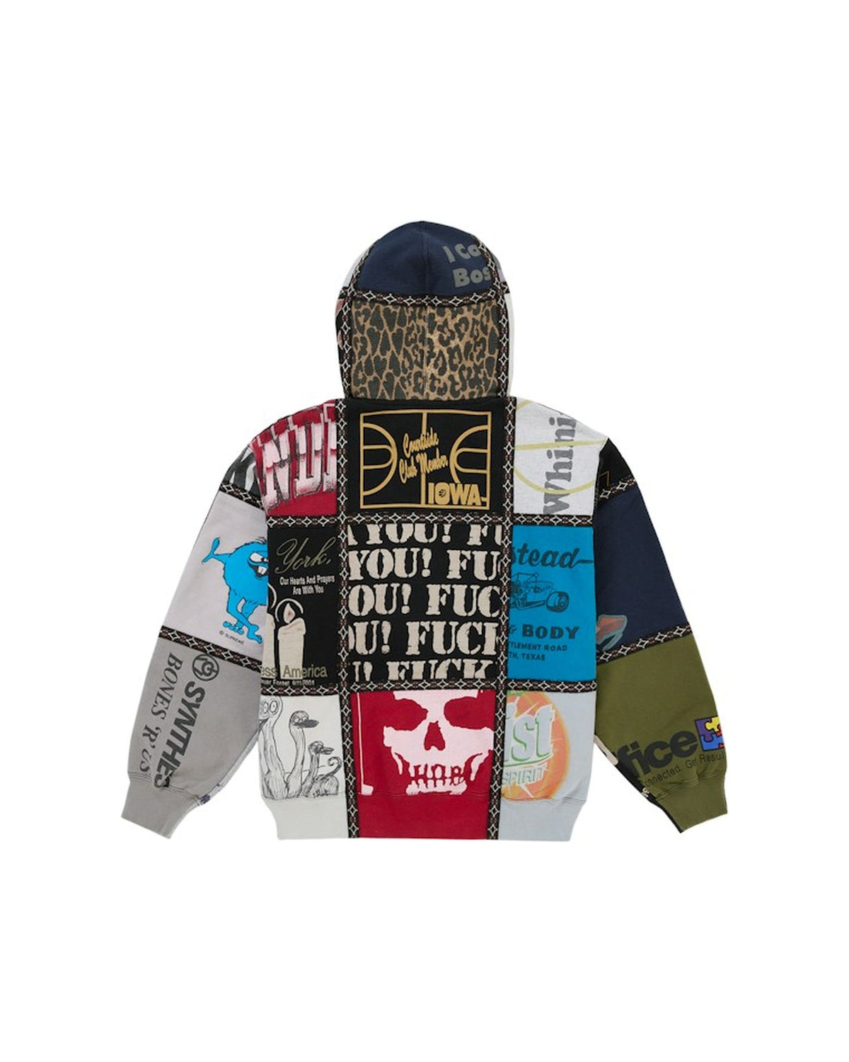 Supreme Number (N)ine Patchwork Zip Up Hooded Sweatshirt Multicolor