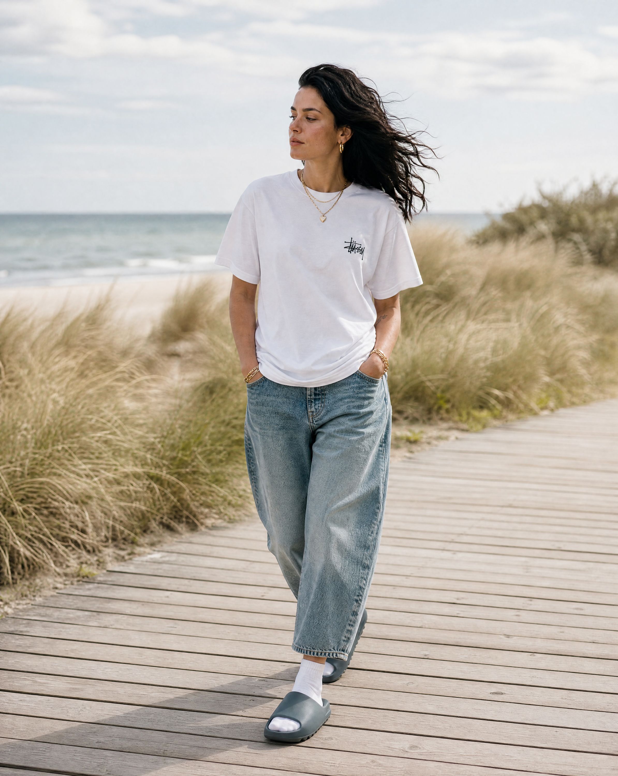adidas Yeezy Slide Slate Marine - streetstyle i København