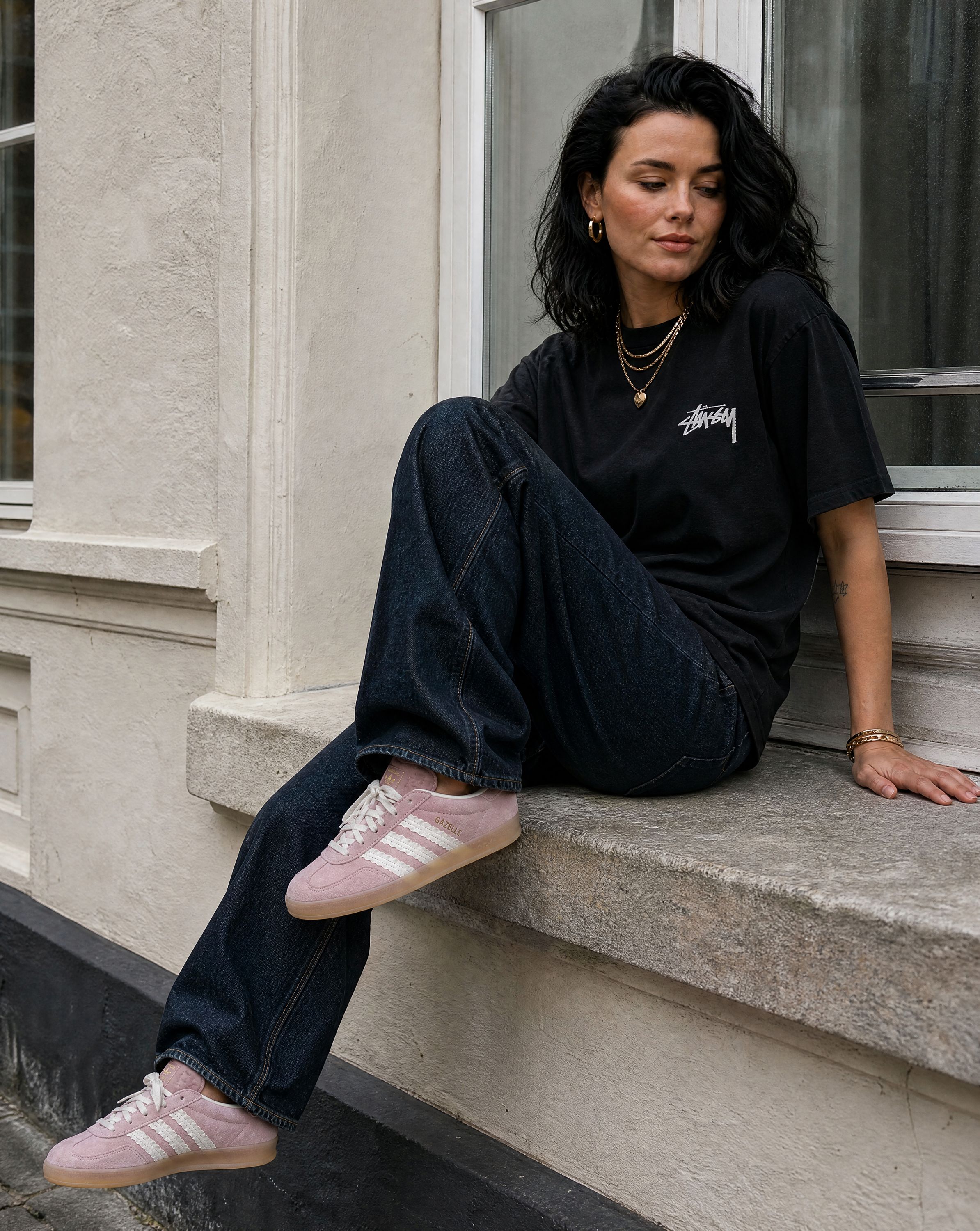 adidas Gazelle Indoor Wonder Mauve Crew White (Women's) - streetstyle i København