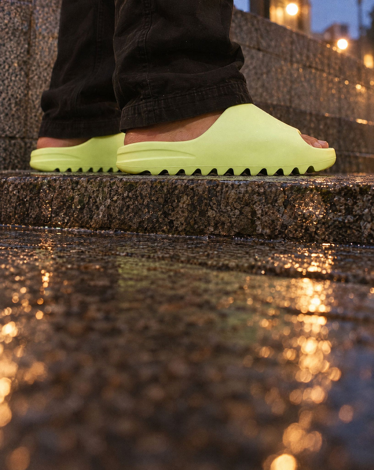 adidas Yeezy Slide Glow Green - on-foot